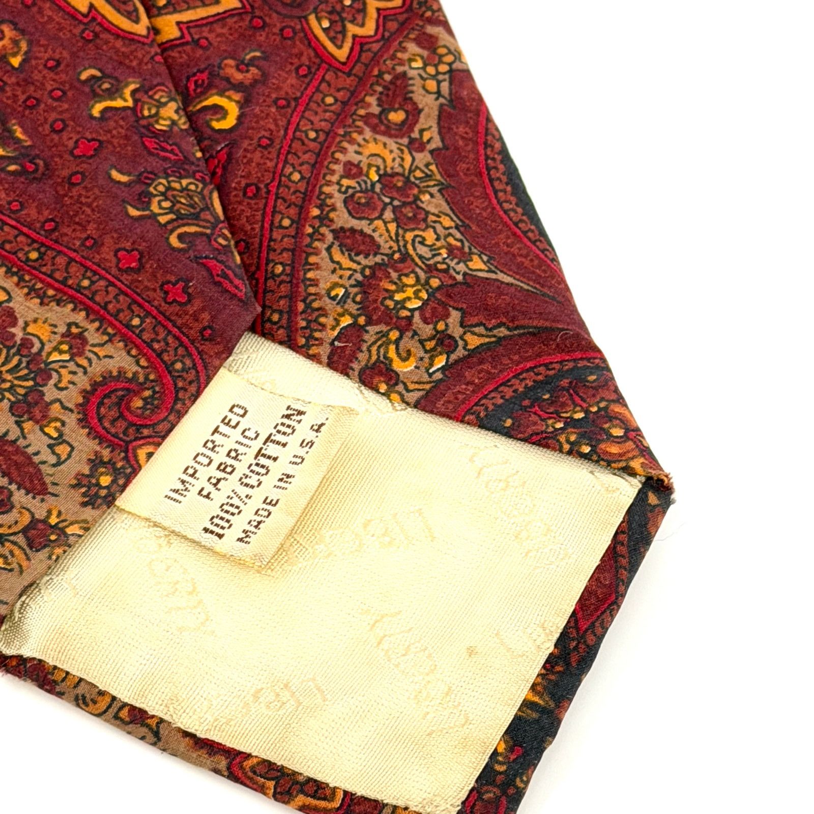 Liberty Vintage 90s Maroon 100% Cotton Paisley Woven Necktie Size ONE SIZE - 4 Thumbnail