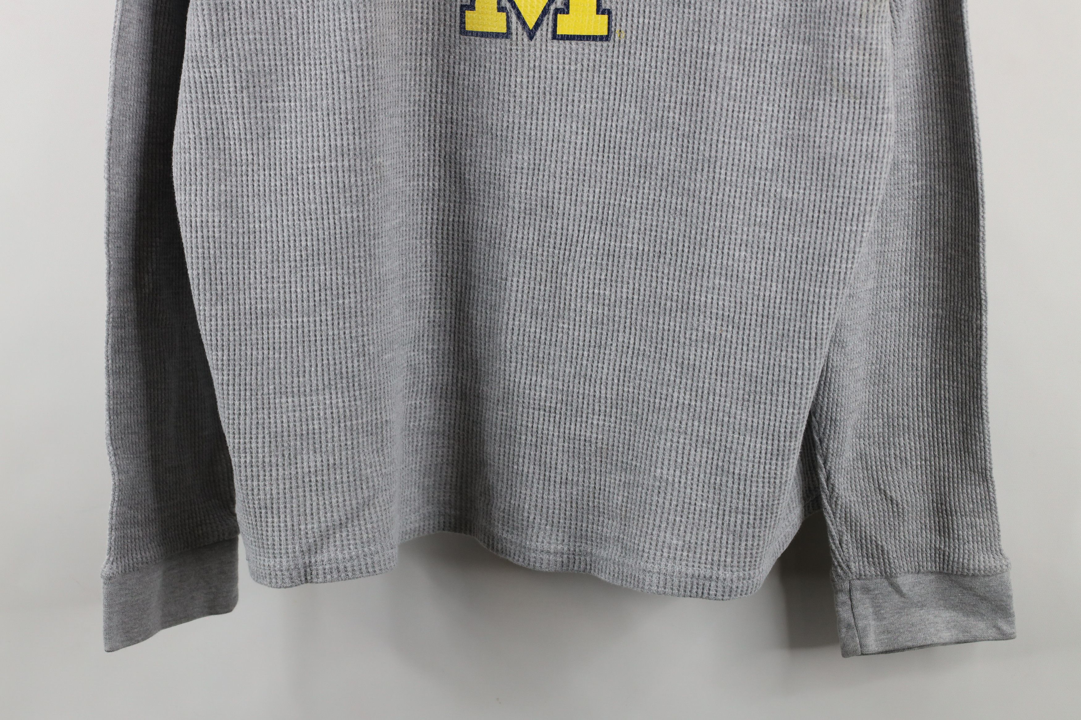 Vintage Vintage 90s Thermal Knit University of Michigan T-Shirt Size US L / EU 52-54 / 3 - 3 Thumbnail