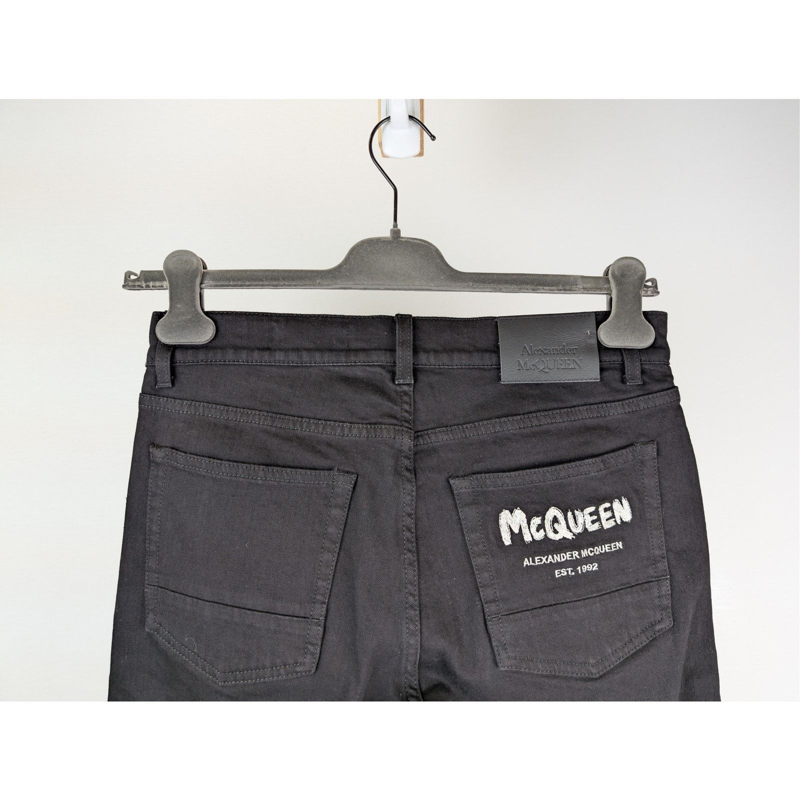 Alexander McQueen o1rshd1 Organic Matte Black Denim Jean in Black Size US 30 / EU 46 - 2 Thumbnail