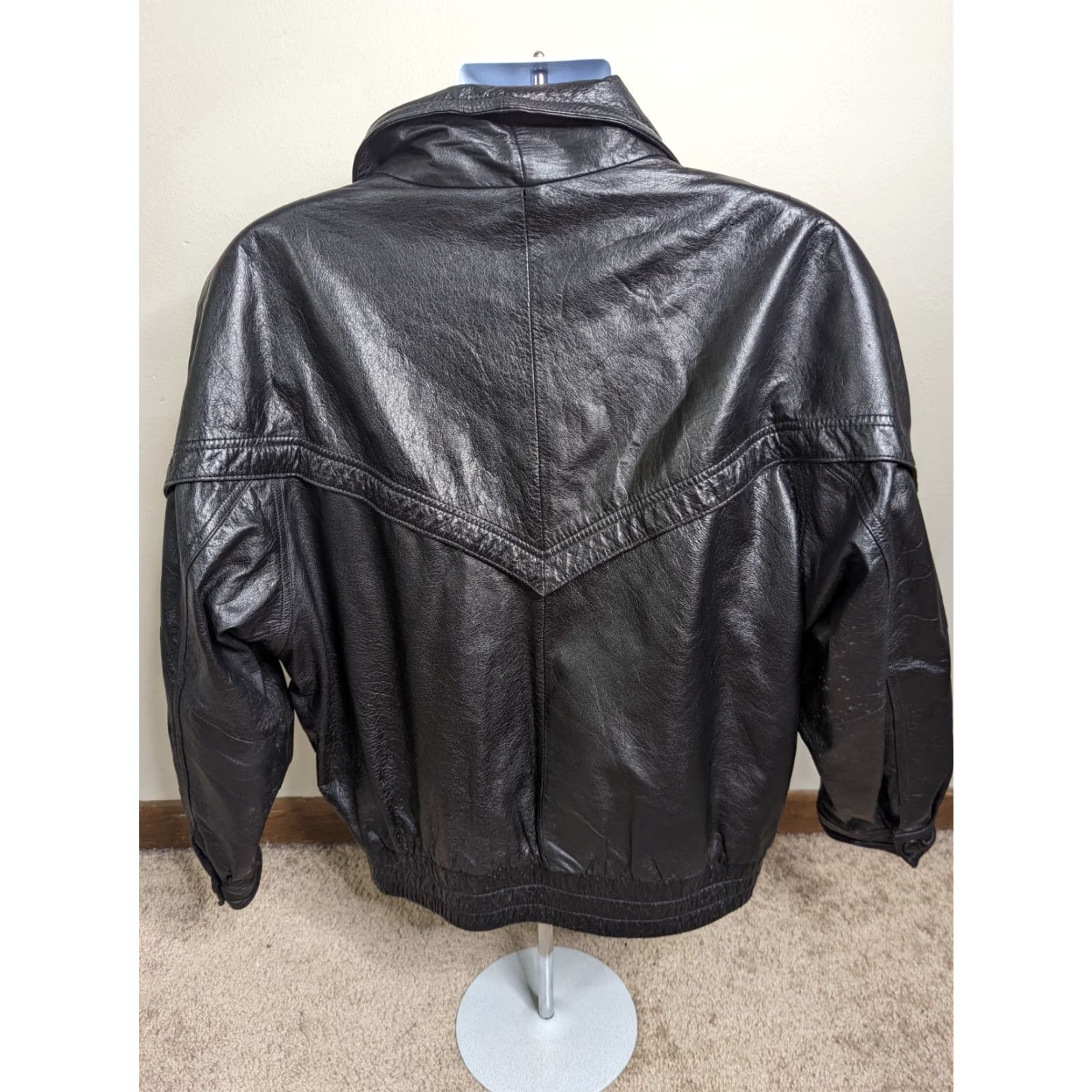 Vintage VINTAGE Wilson's Bomber Leather Jacket Men's Large Motorcycle Black 90s Size US L / EU 52-54 / 3 - 3 Thumbnail