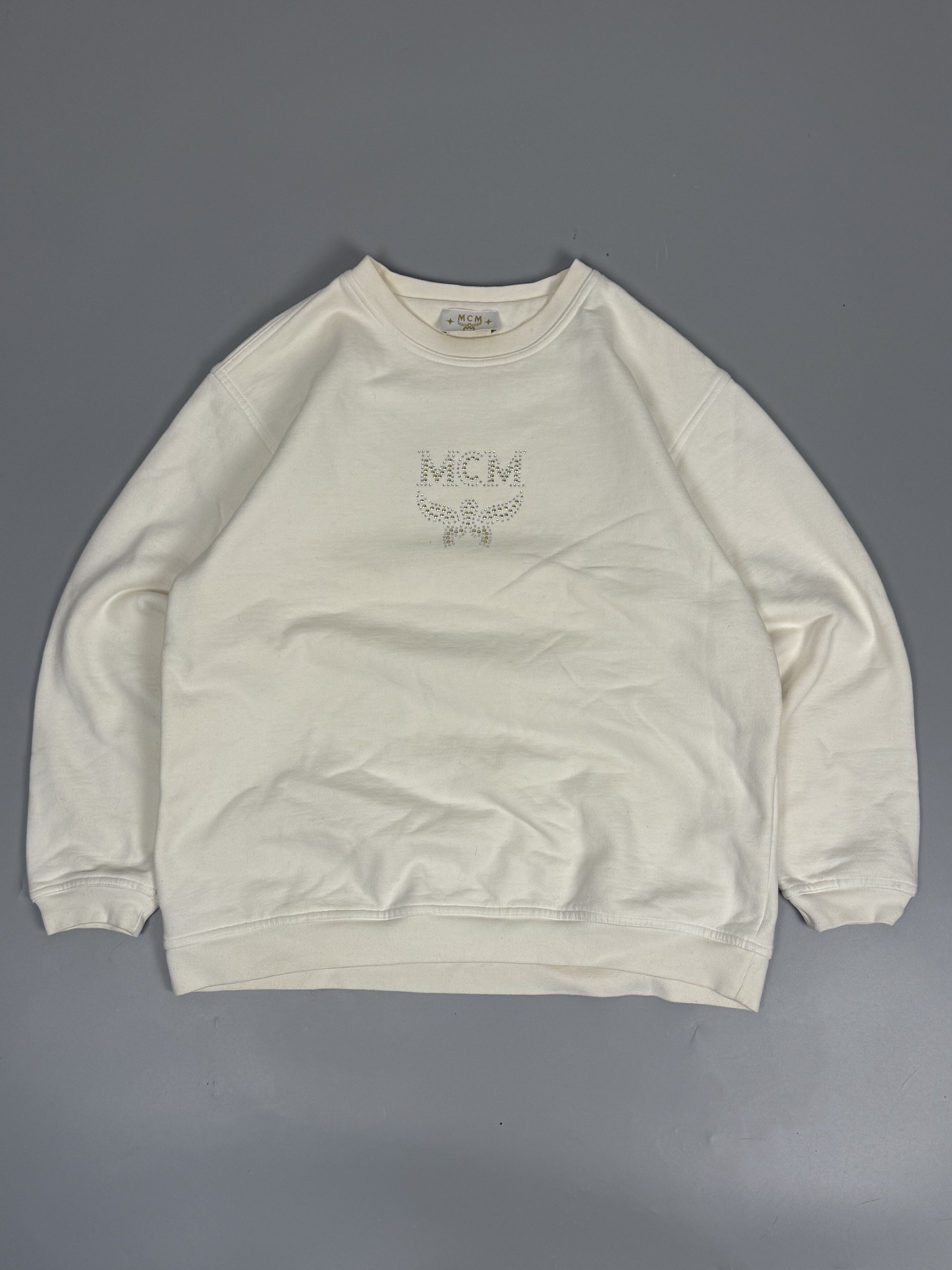 MCM Vintage 90s MCM studded logo crewneck Size L / US 10 / IT 46 - 1 Thumbnail