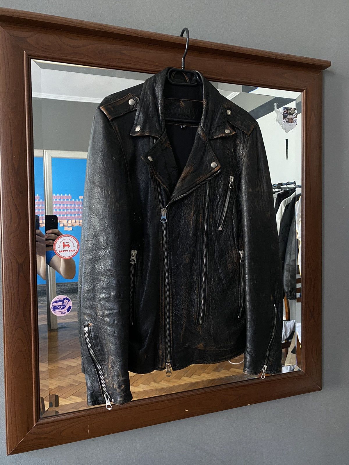 Designer × Vintage Vintage Real Leather Jacket Biker Jacket Size US M / EU 48-50 / 2 - 12 Thumbnail