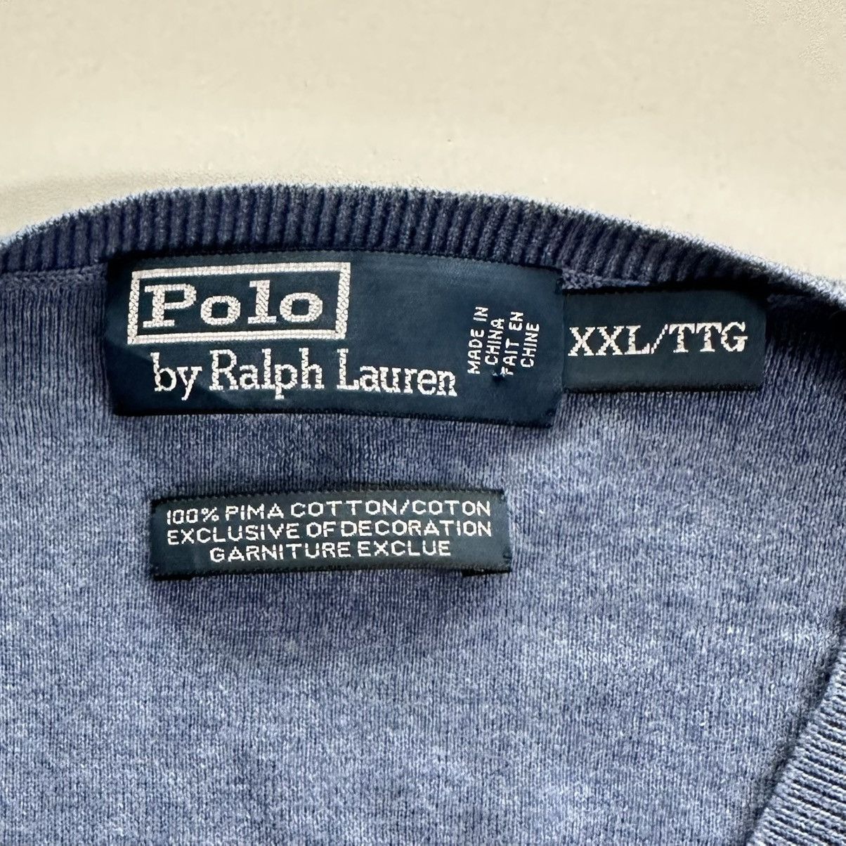 Polo Ralph Lauren Vintage Ralph Lauren Men Sweater V Neck Long Sleeve Blue XXL Size US XXL / EU 58 / 5 - 10 Thumbnail