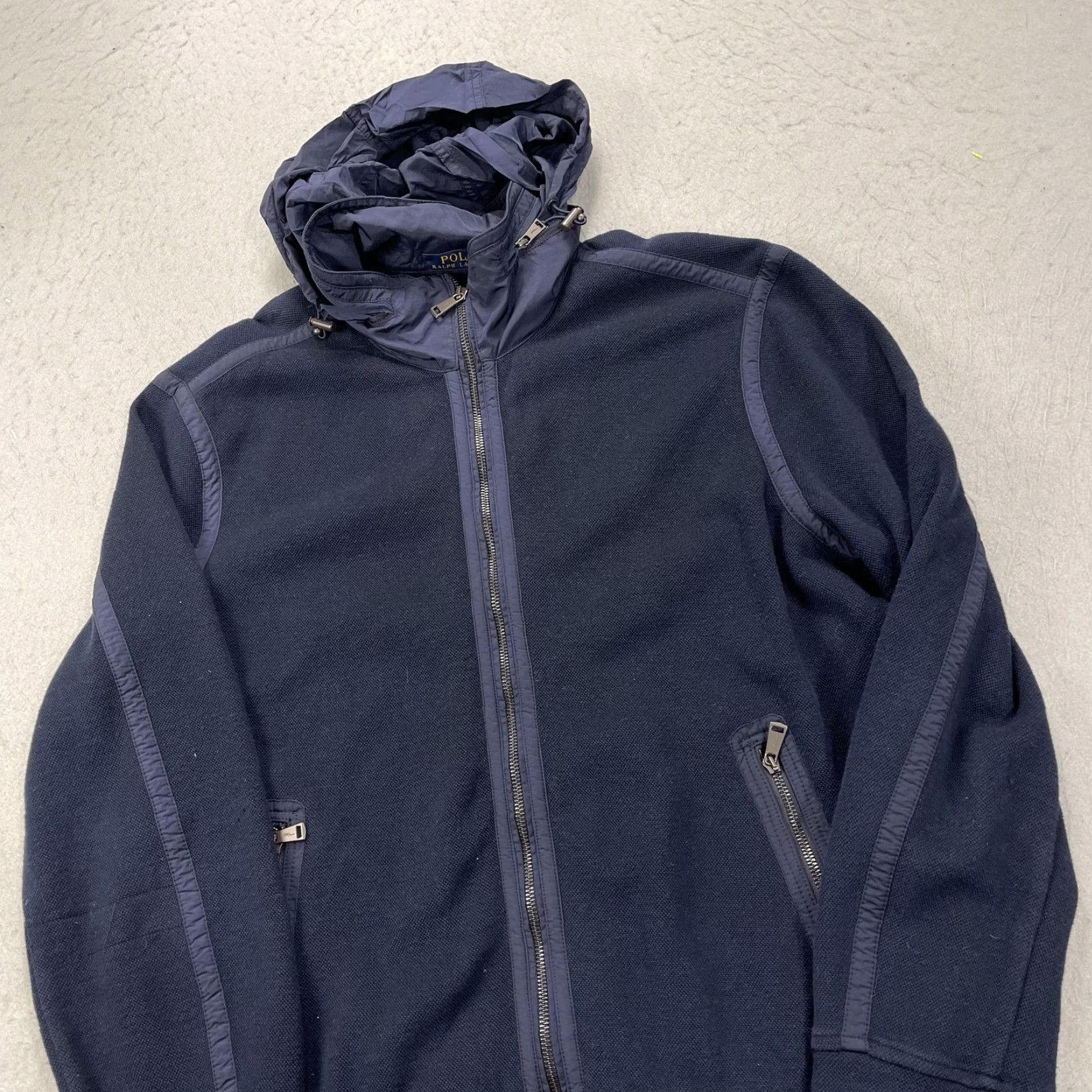 Polo Ralph Lauren Polo Ralph Lauren Hoodie Mens XL Navy Full Zip Cotton Nylon Hood Sweatshirt Size US XL / EU 56 / 4 - 3 Thumbnail