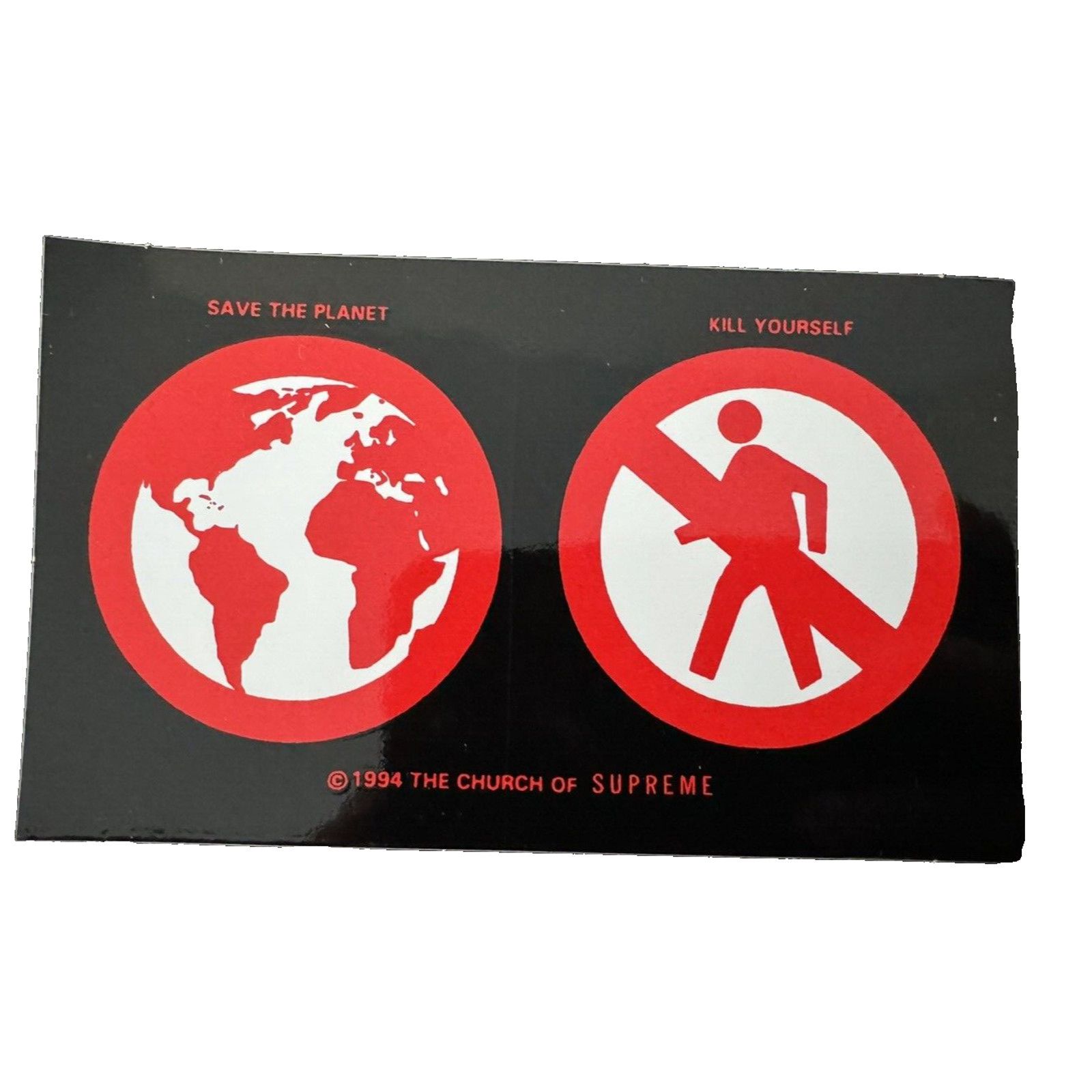 Supreme Supreme Get Off The Fucking Phone Sticker black | Grailed