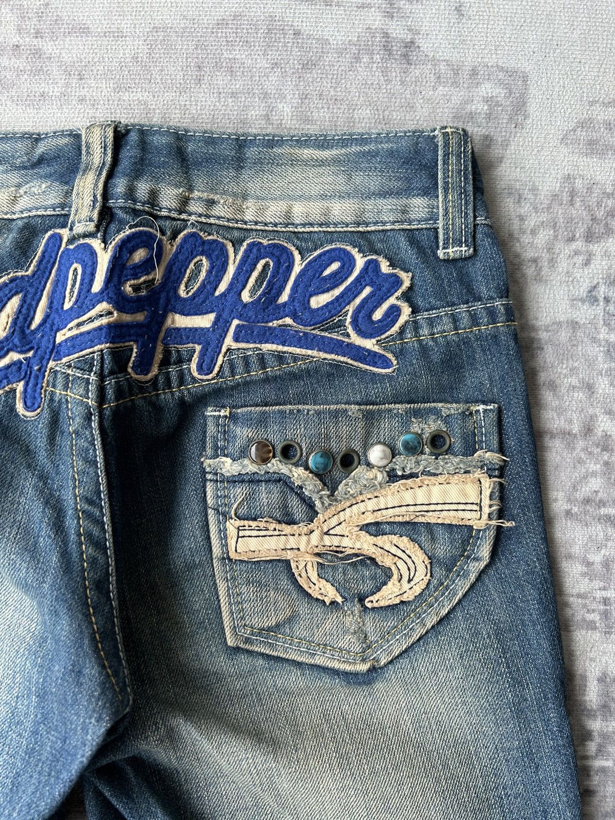 Ed Hardy Y2k Red Pepper Embroidery Punk Style Jeans Size US 28 / EU 44 - 5 Thumbnail