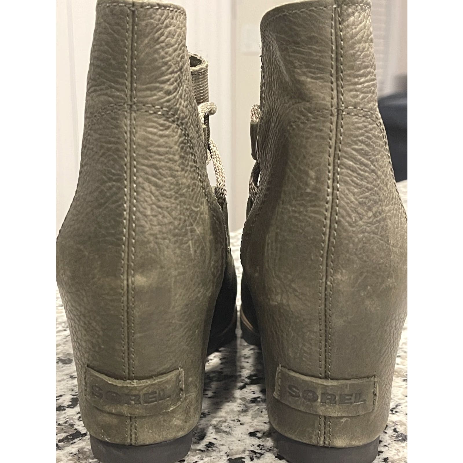 SOREL Sorel Boots Green Hidden Wedge NL2628-383, Size 8.5, Leather, Bootie, Women, US 8.5, UK 6.5 Size US 6.5 / IT 36.5 - 3 Thumbnail