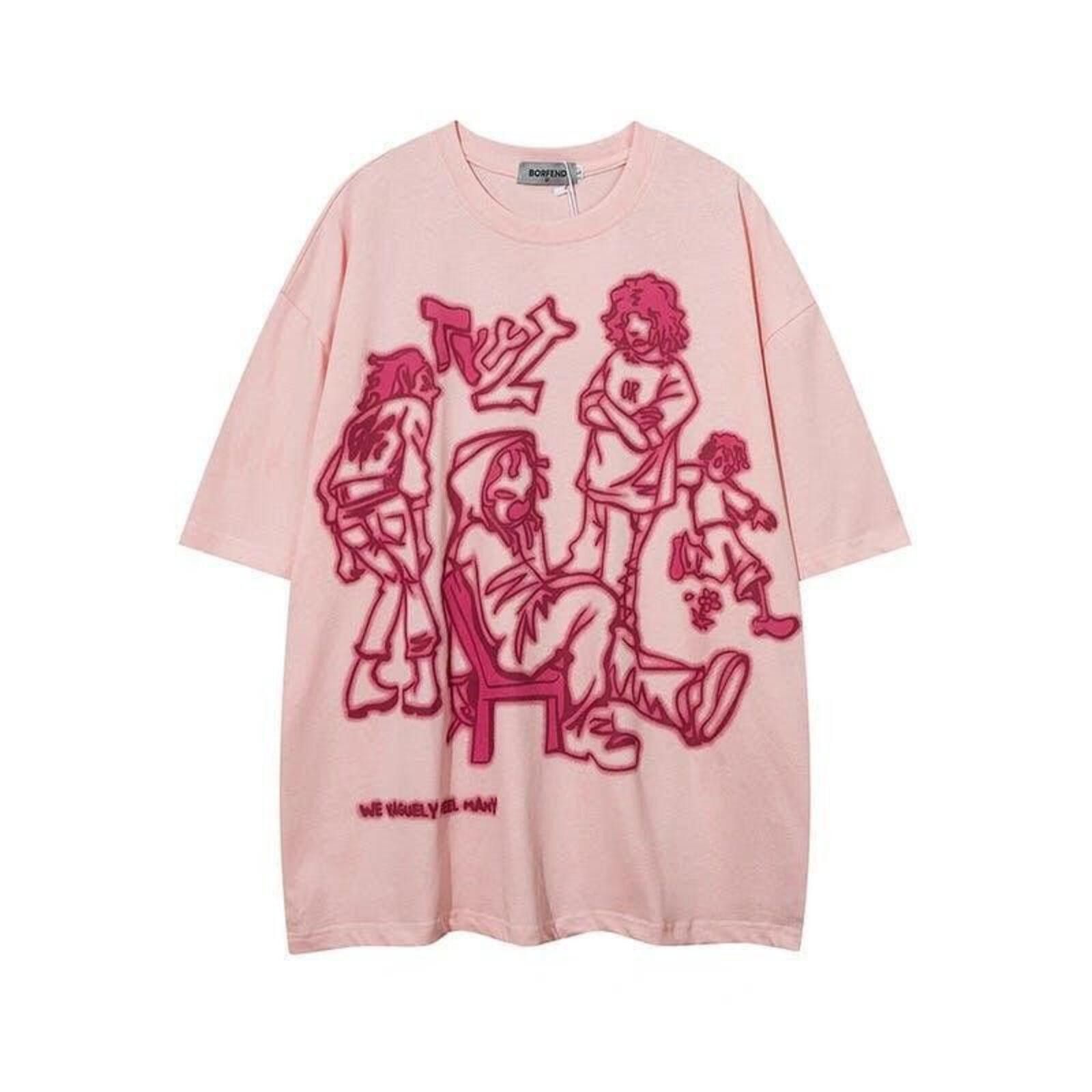 Other Streetwear Funny Anime Cartoon Graphic Oversized T-Shirt y2k Size US XL / EU 56 / 4 - 1 Thumbnail