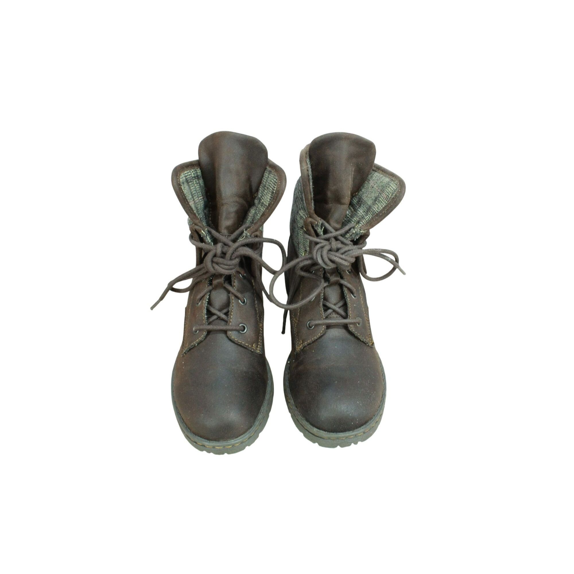 Born BOC by Born Leather Plaid Lined Foldable Ankle Boots Size US 7 / IT 37 - 5 Thumbnail