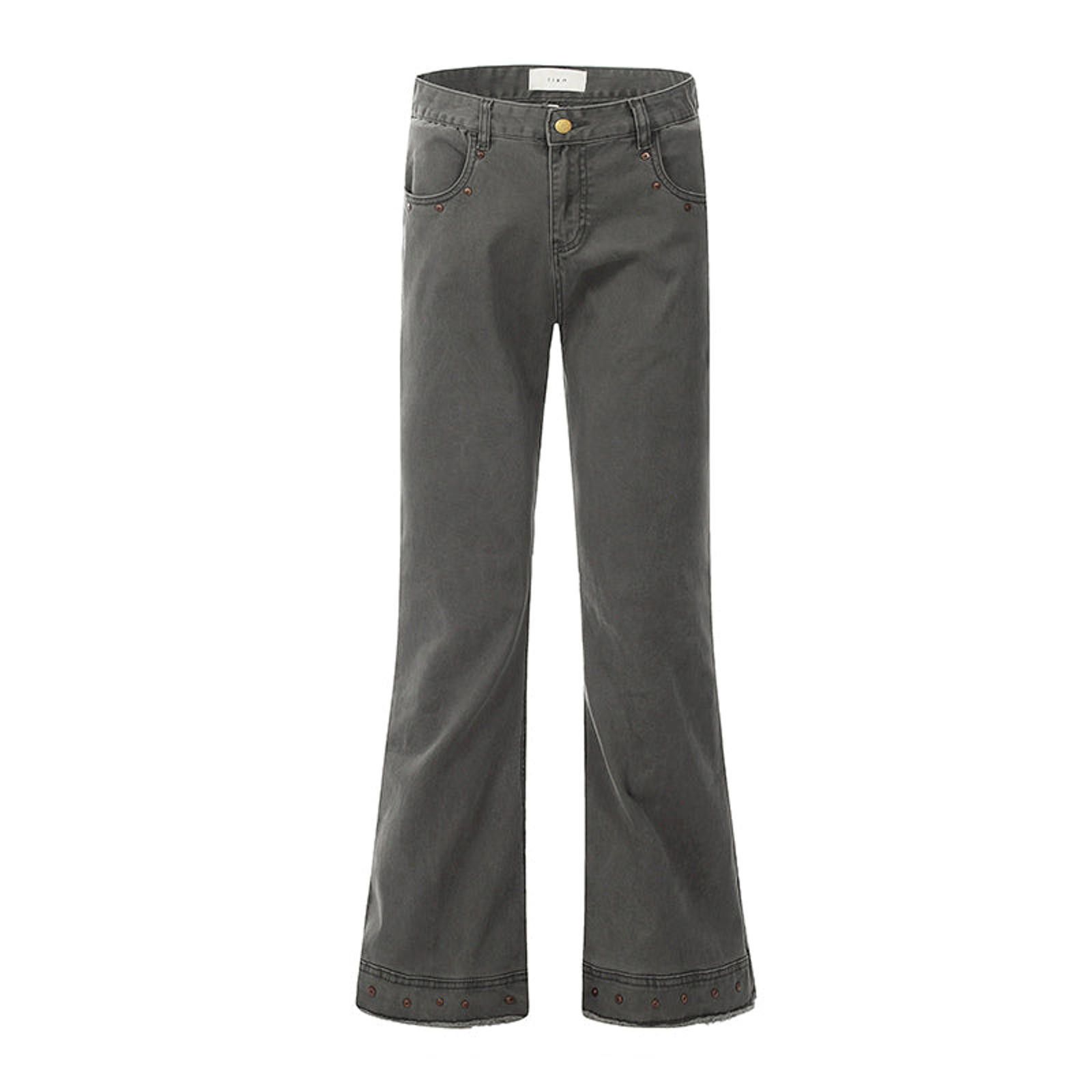 Japanese Brand Opium Frayed Button Stud Stacked Flared Jeans Size US 32 / EU 48 - 4 Thumbnail