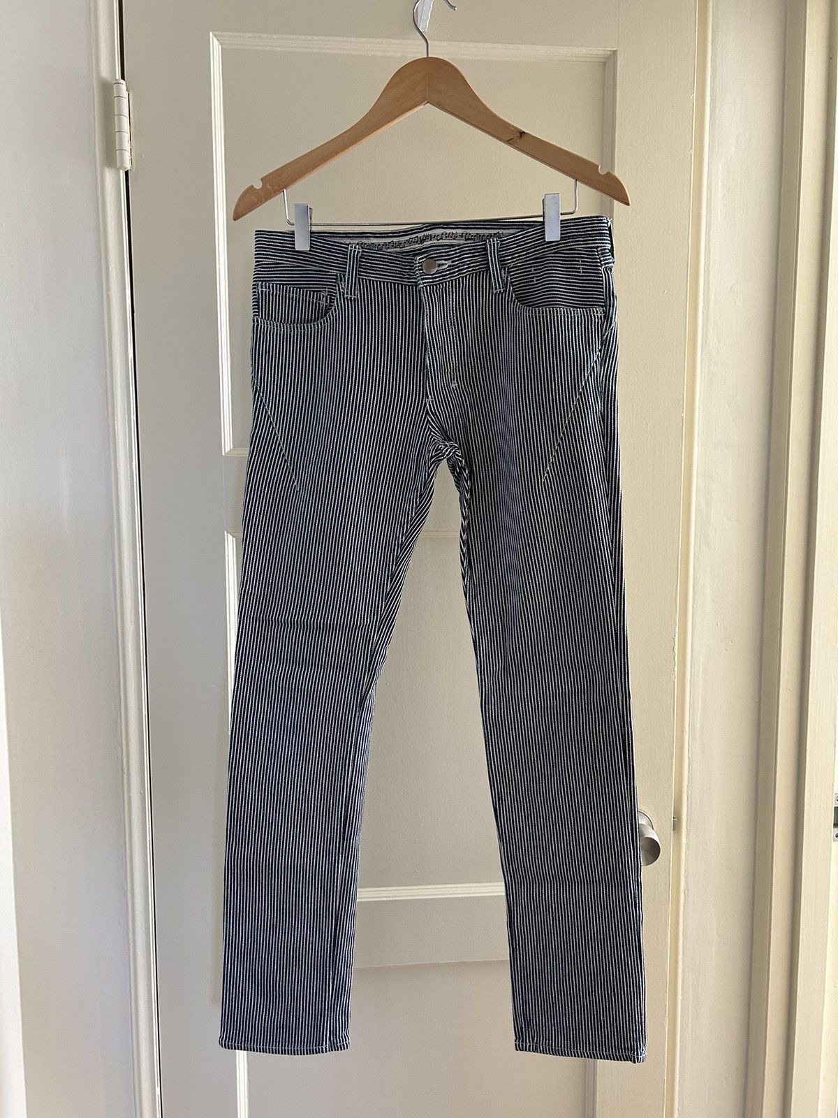 image of Number N Ine Number (N)Ine Hickory Stripe Denim Pants, Men's (Size 31)