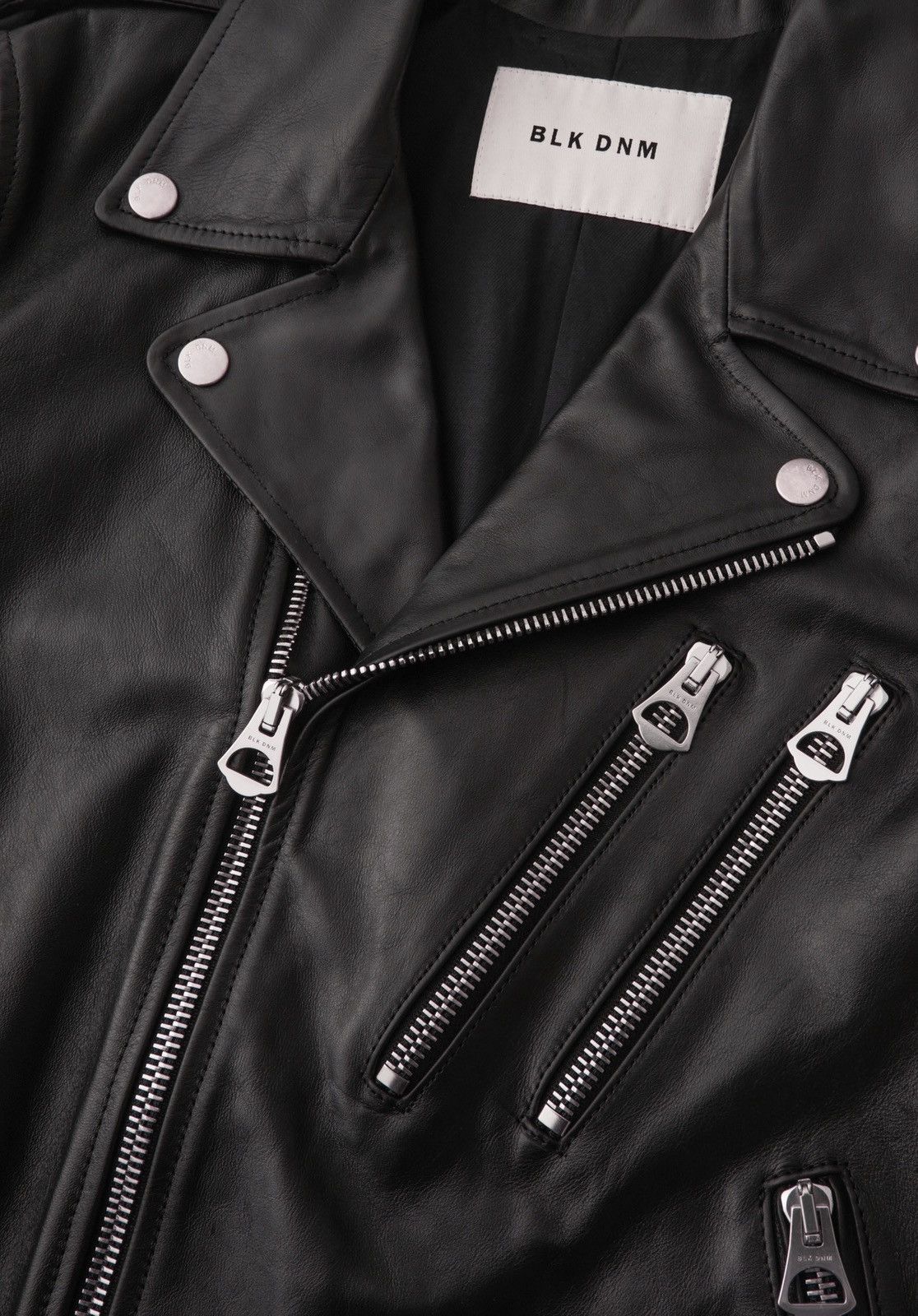 Blk Dnm Leather jacket 15. Biker jacket. Size 48 medium Size US M / EU 48-50 / 2 - 5 Thumbnail