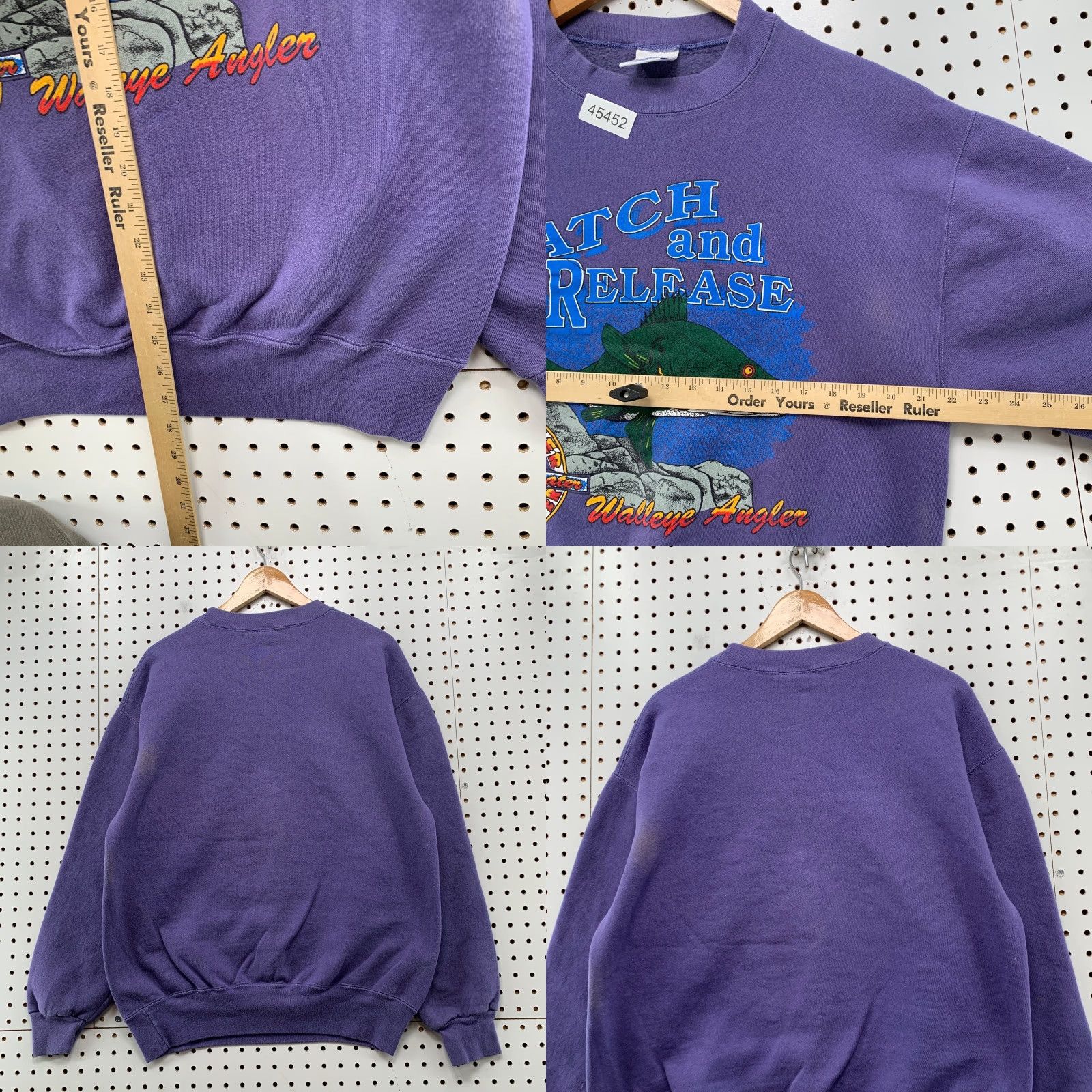 Vintage VINTAGE Premier Sportswear Fishing Sweatshirt Men L Blue Walleye Angler Catch Release USA Shirt Size US L / EU 52-54 / 3 - 8 Thumbnail