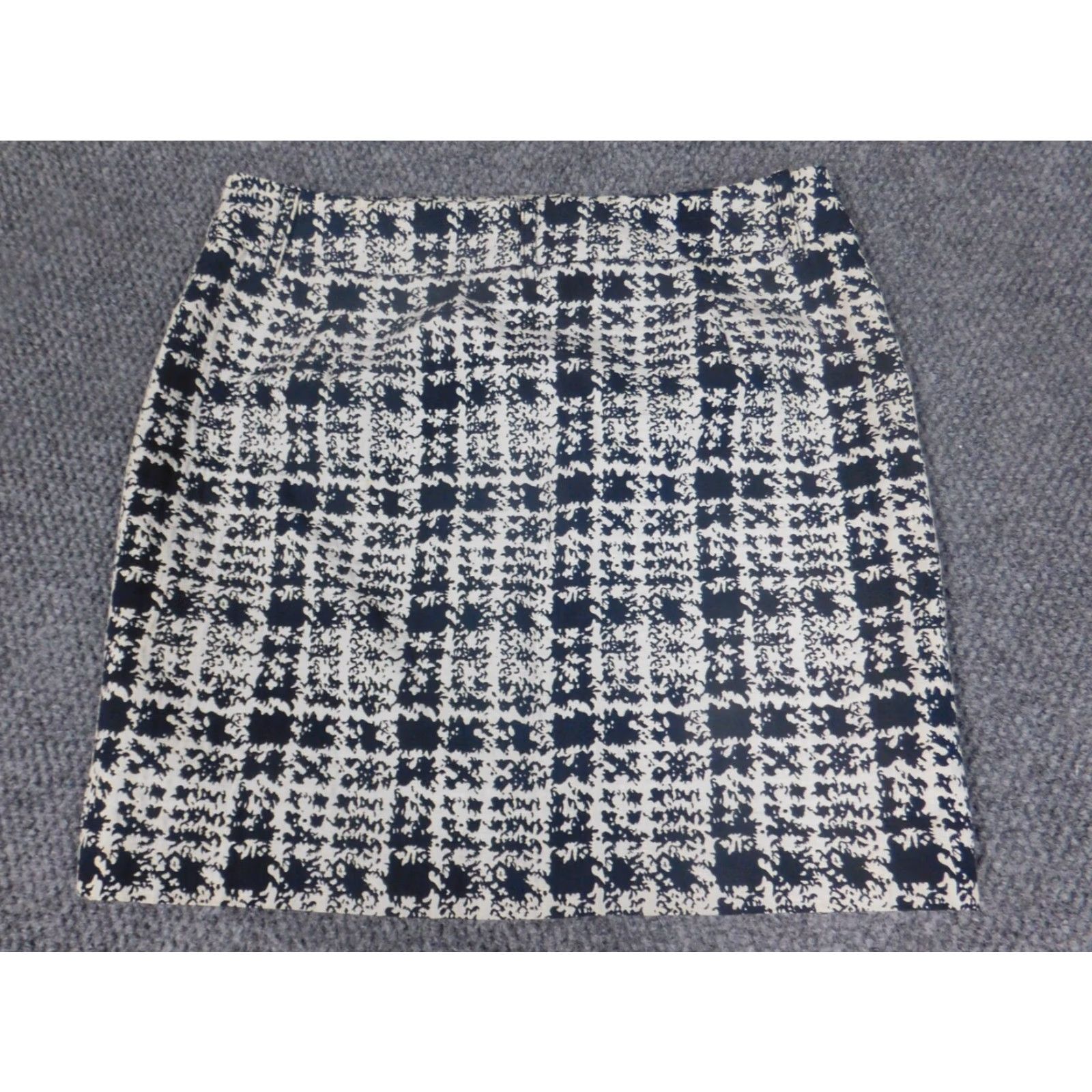 Vintage Inc International Concepts Womens Skirt Short A-Line Zip Blue 8 Cotton Polyester Knit Zipper Floral Casual 8 Regular Womens Size 30" / US 8 / IT 44 - 7 Thumbnail