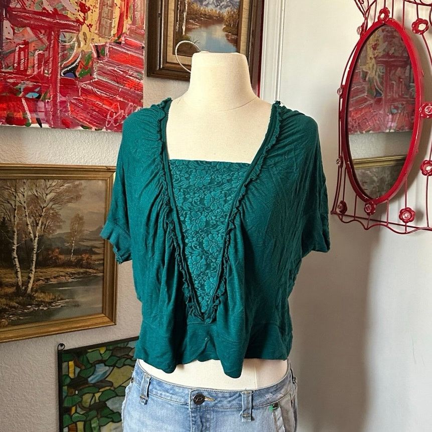Other allen b lace turquoise blue shirt Size L / US 10 / IT 46 - 1 Thumbnail