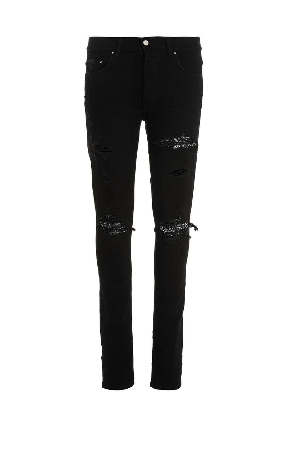 image of Amiri Black Ripped Skinny Jean + Bandana Design, Men's (Size 33)