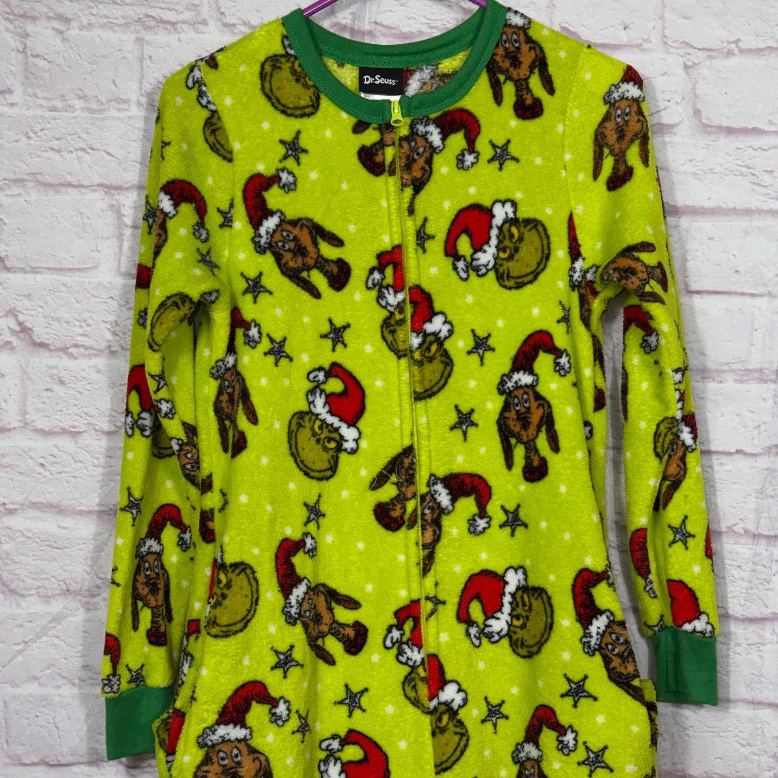 Other The Grinch Pajamas One Piece Drop Seat Back Flap Size Small Size ONE SIZE - 5 Thumbnail