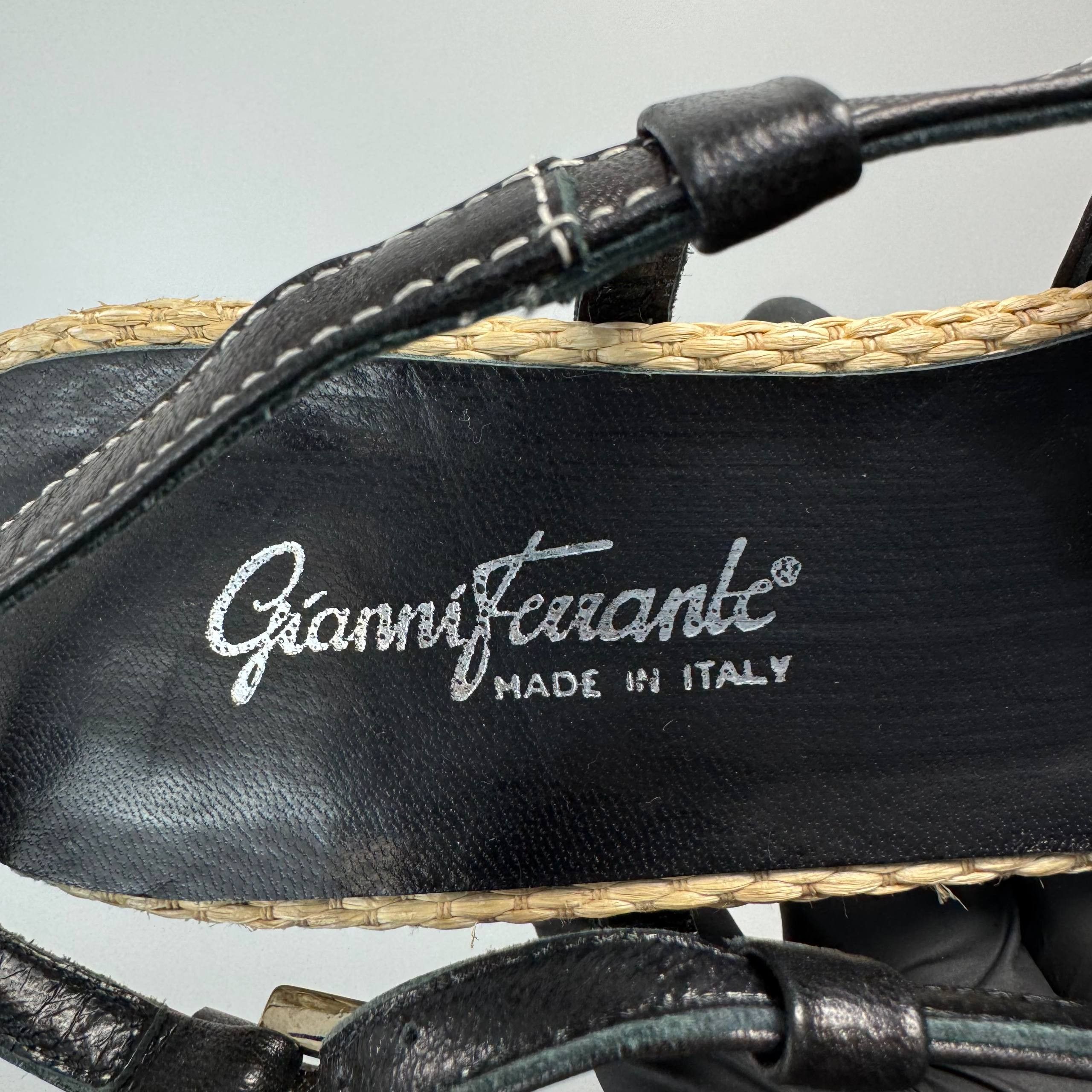 Other Gianni Ferrante Leather Slingback Heels Black EU 39 Womens Size US 9 / IT 39 - 9 Thumbnail
