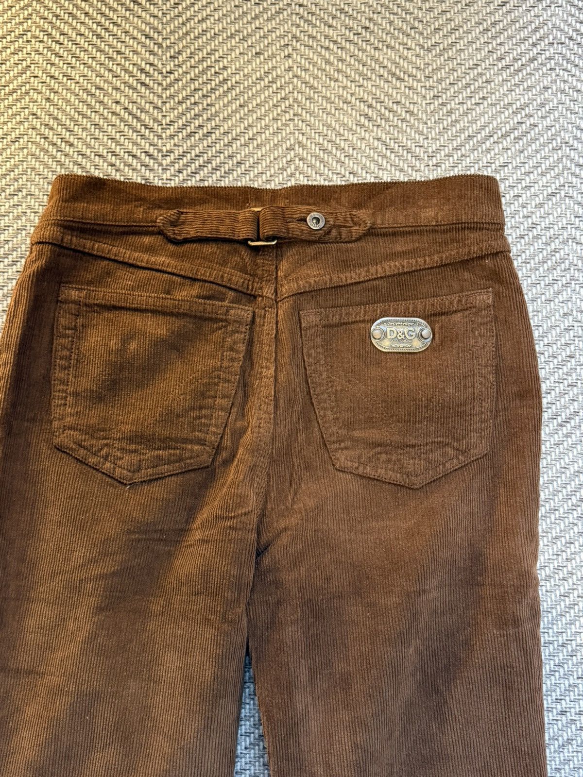 Dolce & Gabbana Dolce & Gabbana Brown Corduroy Buckle-Back Bootcut Trousers Size 25" / US 0 / IT 36 - 3 Thumbnail