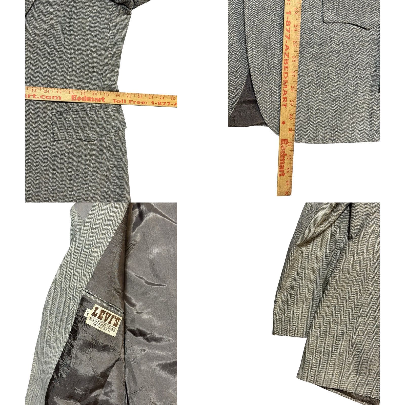 Levi's VINTAGE Levi's Western Wear Blazer Corduroy Gray 42R Men Regular Single-Breasted Notch Lapel Size 42R - 8 Thumbnail