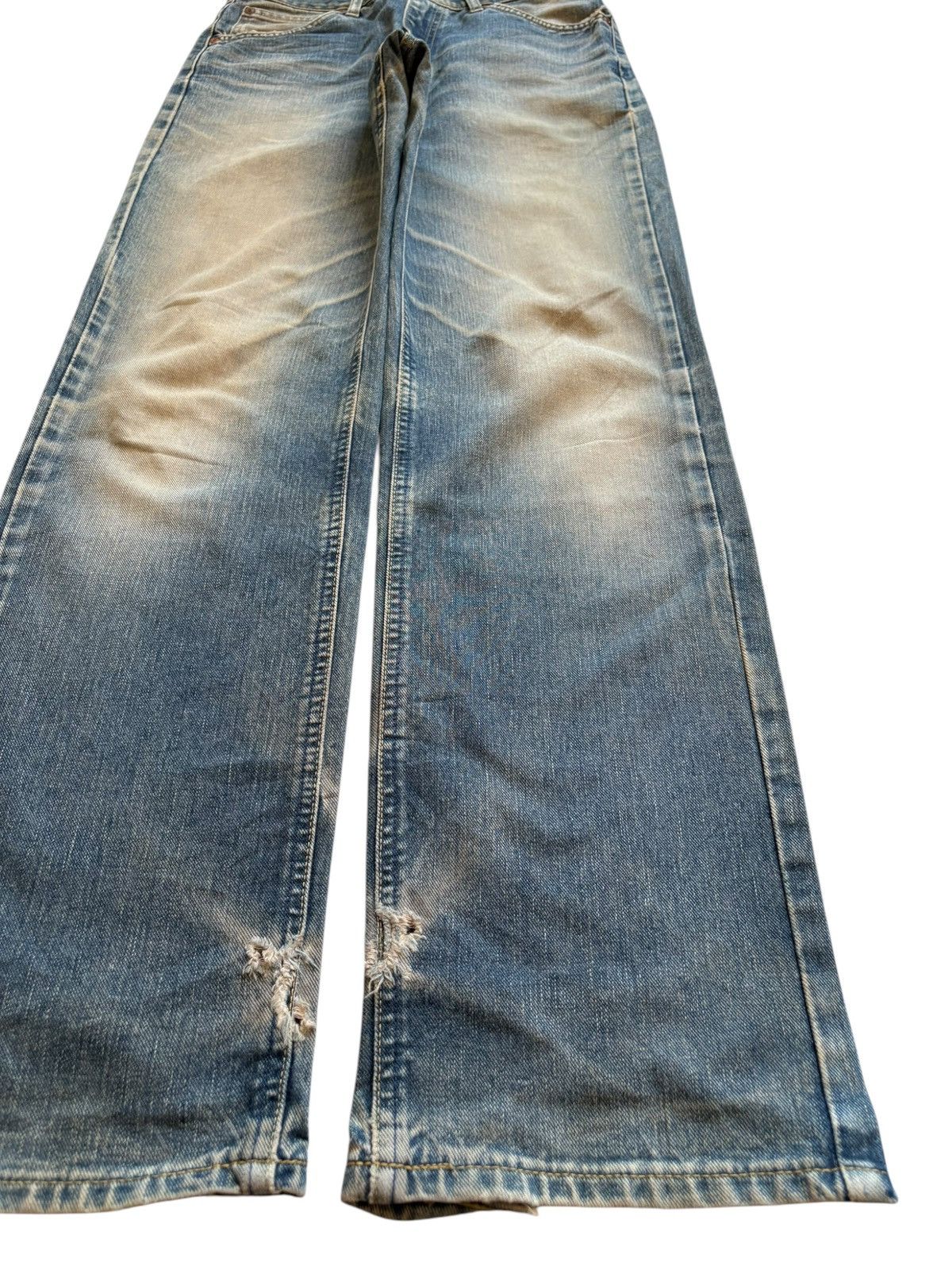 Japanese Brand × Lee Vintage Lee Rusty Mud Wash Distressed Loose Baggy Jeans Size US 29 - 7 Thumbnail