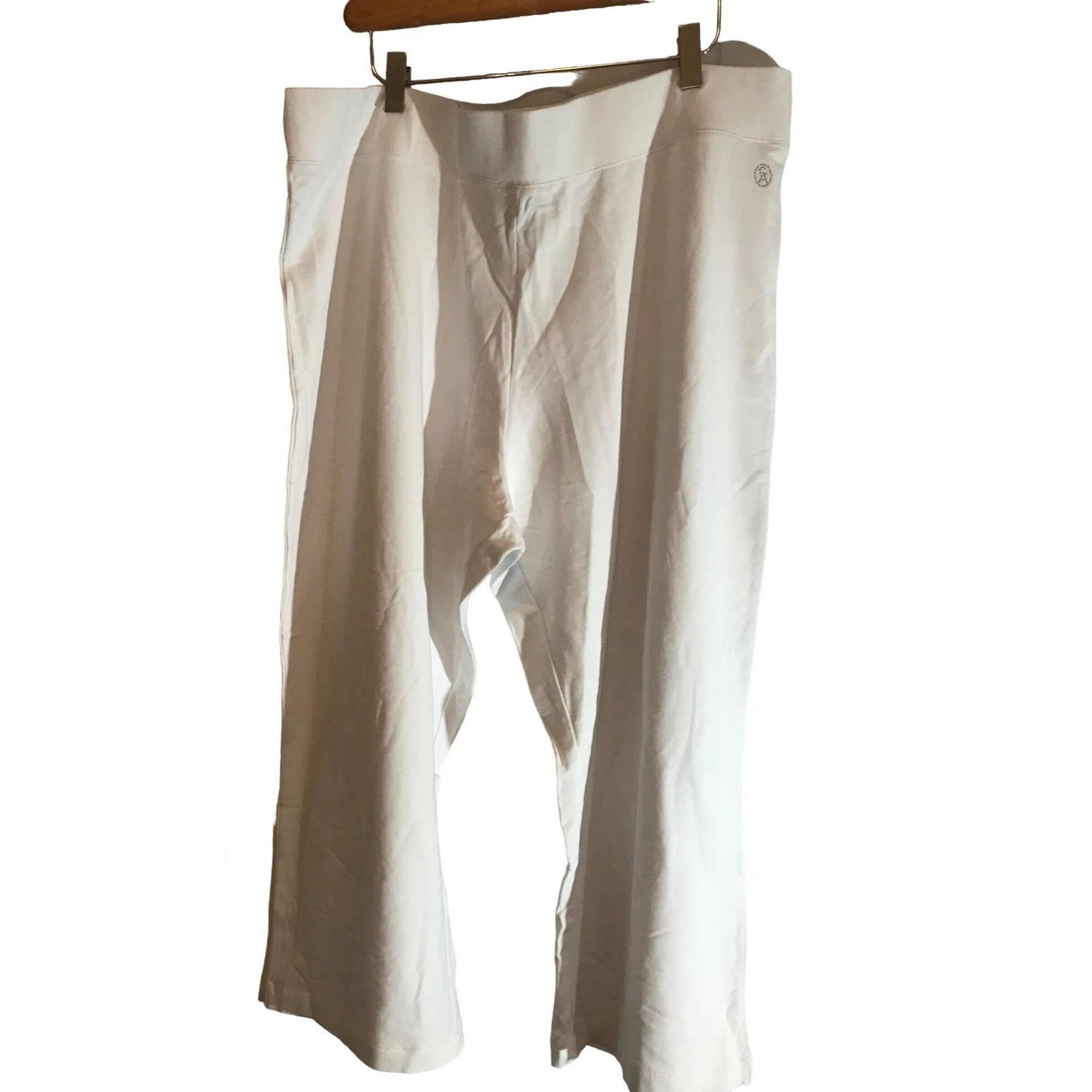 Designer Christine Alexander XXL Large White Cotton Capri Pant Sweats Size 42" / US 20 - 7 Thumbnail