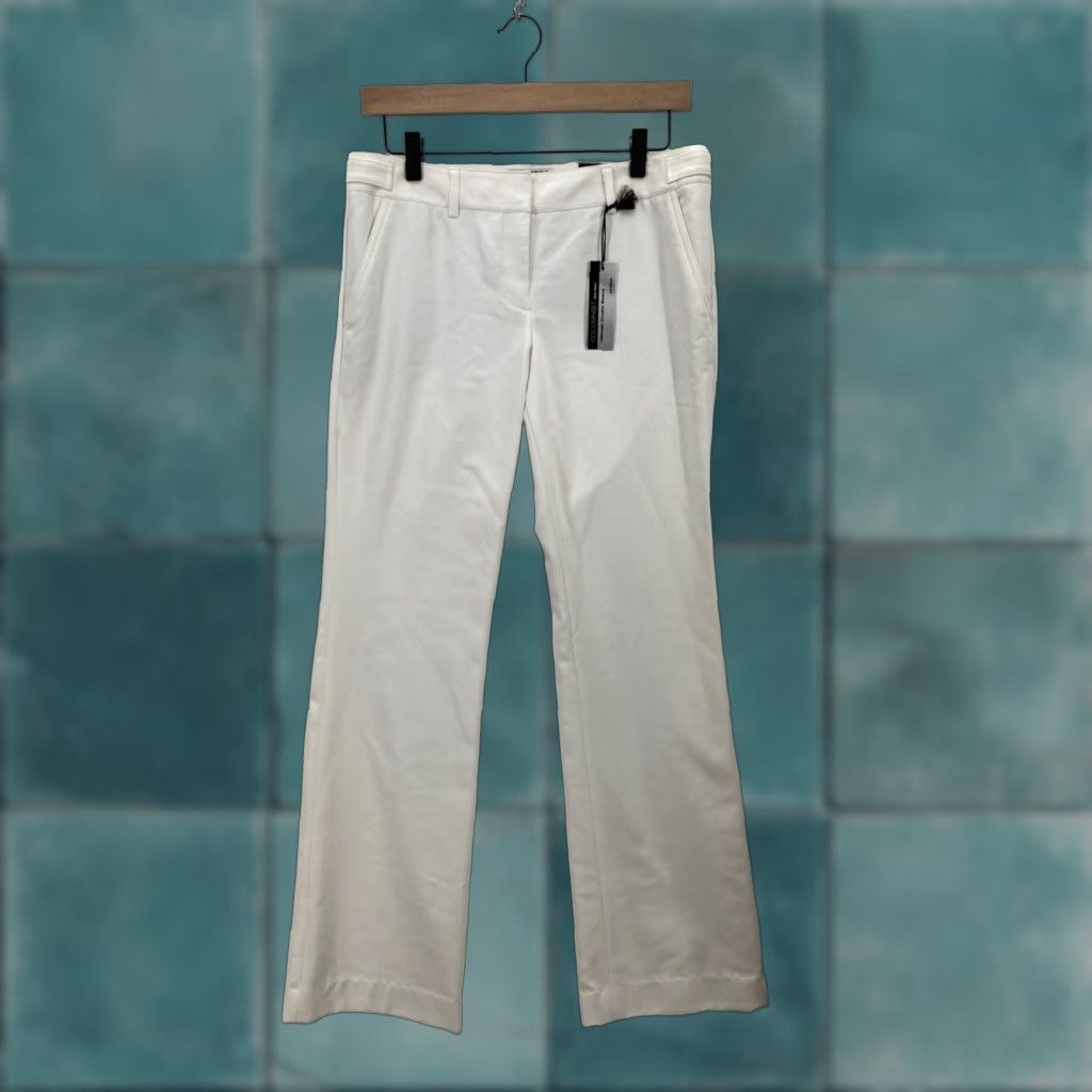 Express Express Columnist Dress Pants Women's 4 Slim Flared Leg Beige Stretch Fabric NWT Size 27" / US 4 / IT 40 - 1 Thumbnail