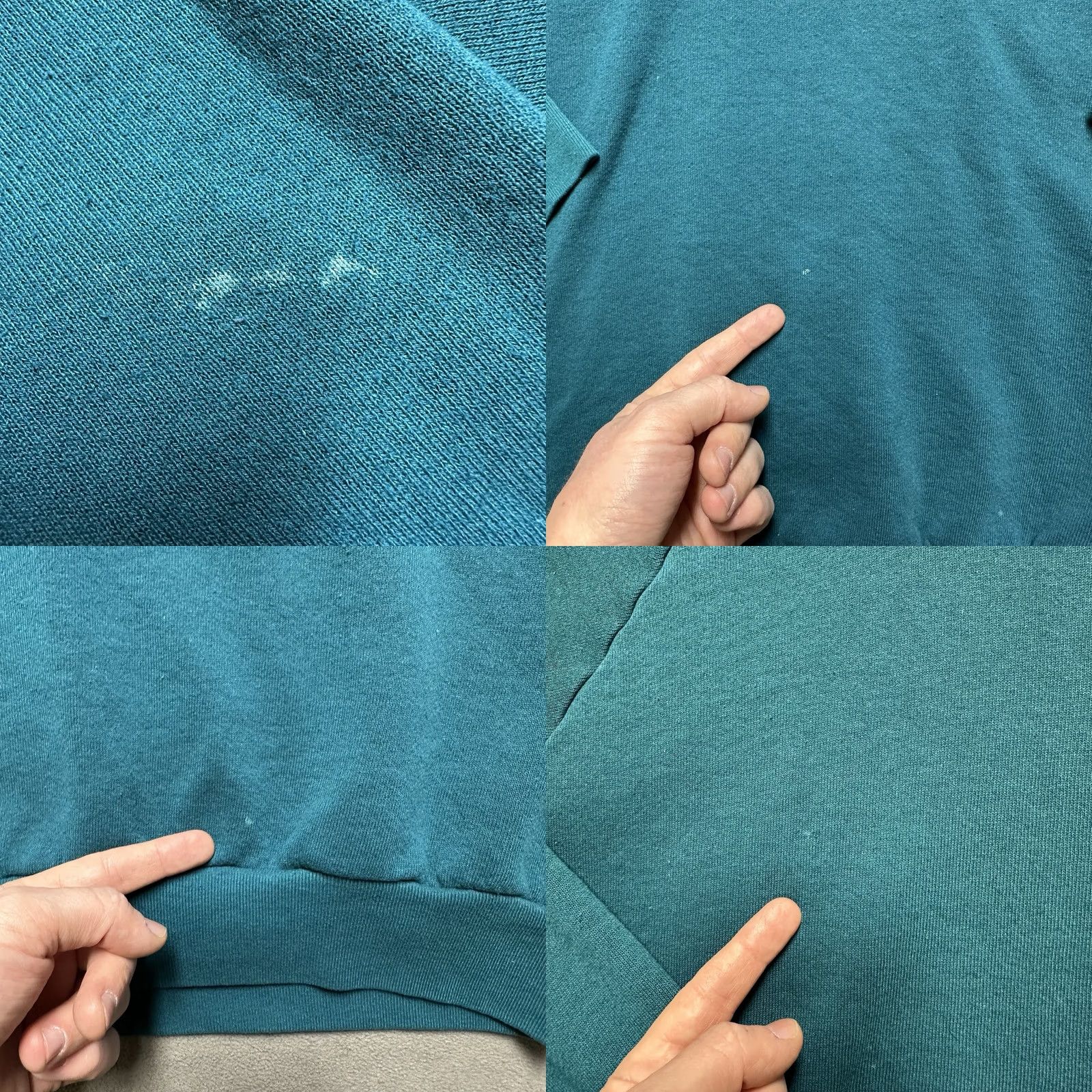 Fruit Of The Loom Vintage Fruit of the Loom Sweatshirt Womens XL Teal Blank Crewneck USA 90s Size XL / US 12-14 / IT 48-50 - 8 Thumbnail
