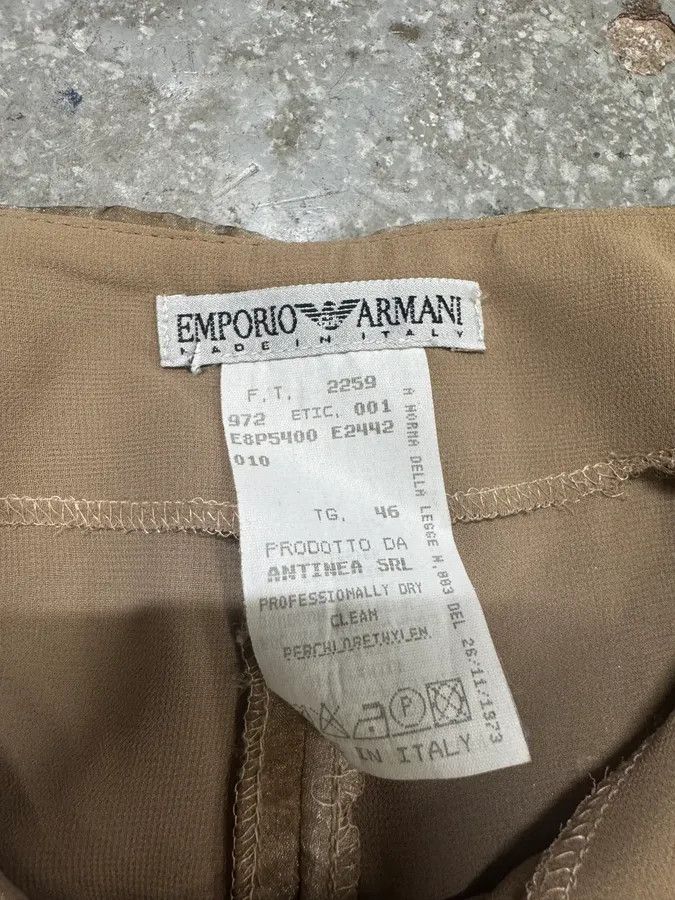 Emporio Armani × Vintage 1990s Emporio Armani Beige Mesh Star Pants Size 28" / US 6 / IT 42 - 8 Thumbnail