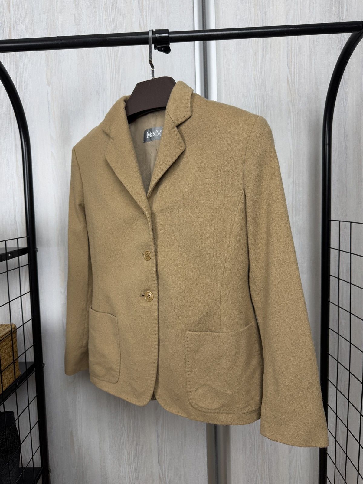 Max Mara Max Mara beige brown wool cashmere blazer Size M / US 6-8 / IT 42-44 - 3 Thumbnail