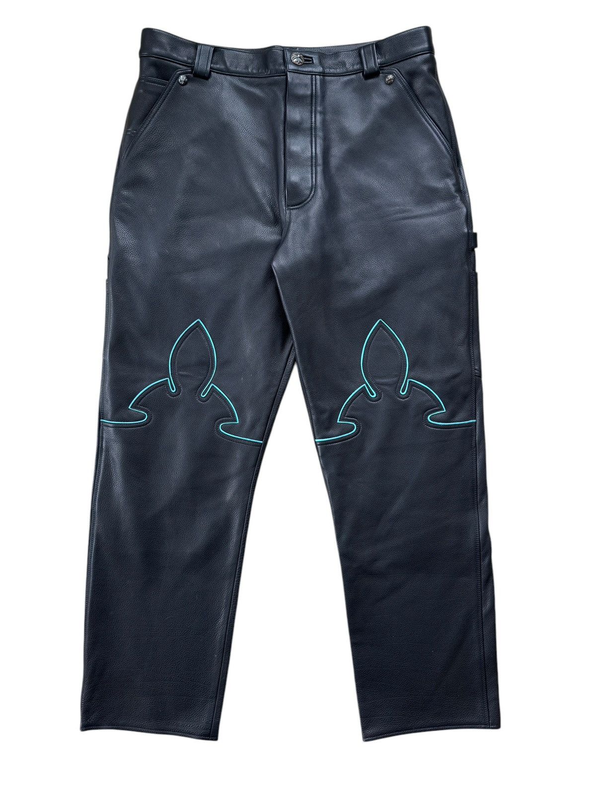 Chrome Hearts Chrome Hearts St.Barth Exclusive Leather FleurKnee Carpenter Size US 36 / EU 52 - 1 Thumbnail