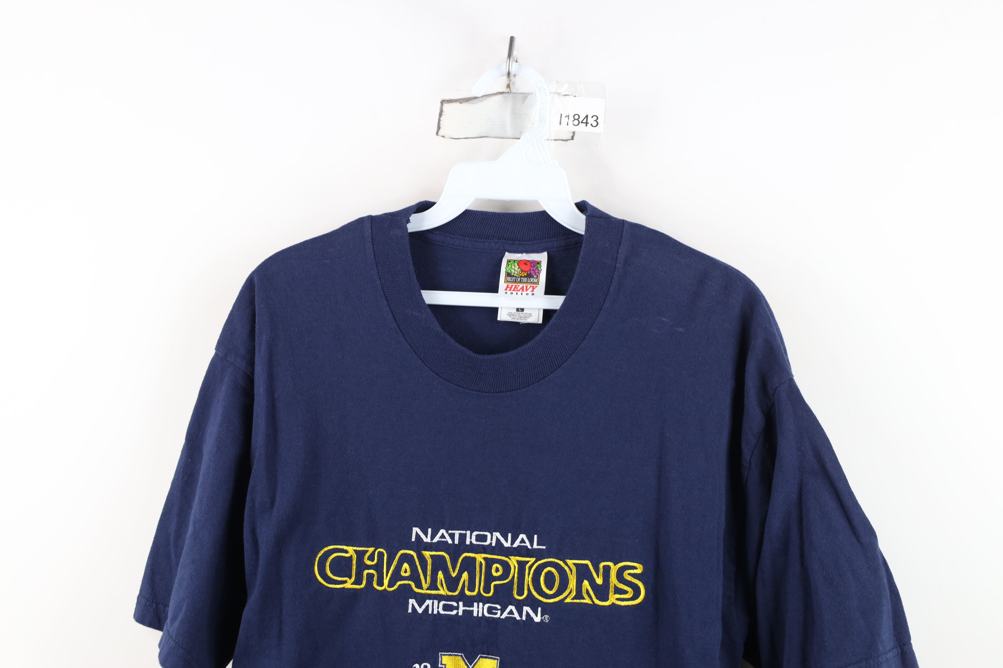 Vintage Vintage 90s University of Michigan Football T-Shirt Blue Size US L / EU 52-54 / 3 - 2 Thumbnail