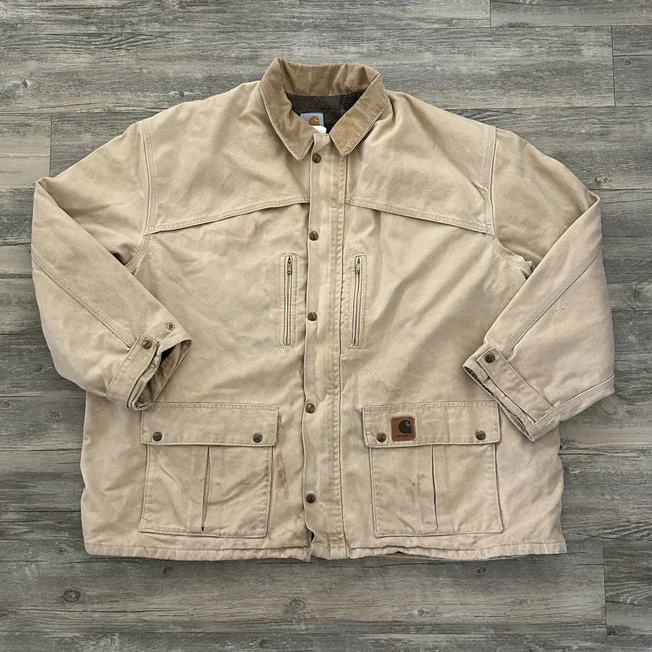 Carhartt Vintage Carhartt C10WET Wheat Western Chore Coat Size US XXL / EU 58 / 5 - 1 Thumbnail