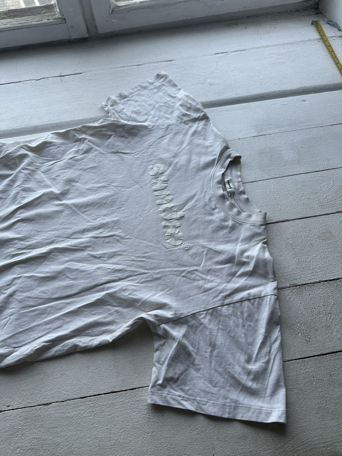Sandro 🚨Sandro Tee shirt size s distressed logo luxury faded Size US S / EU 44-46 / 1 - 2 Thumbnail