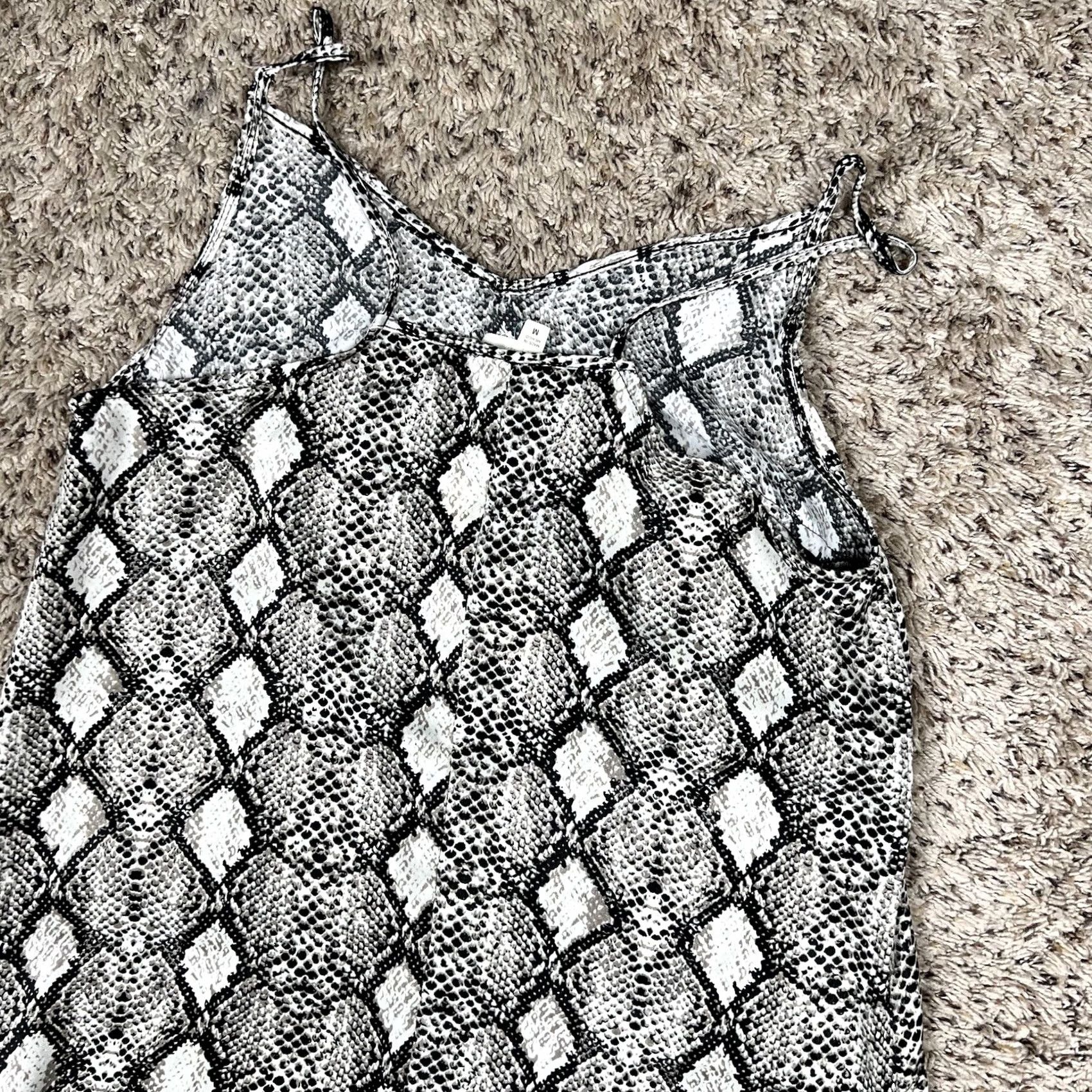 Vintage See You Monday Snake Animal Print Women Medium Flattering Fit Satin Slip Dress Size M / US 6-8 / IT 42-44 - 6 Thumbnail