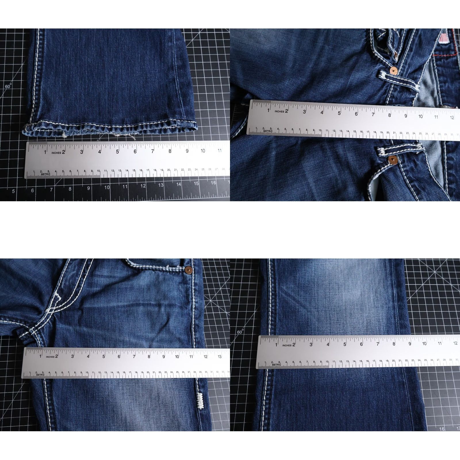 True Religion VINTAGE True Religion Jeans Men's Boot Cut Billy Giant Big T Flap Pockets 33 x 27 90s Size US 33 - 8 Thumbnail