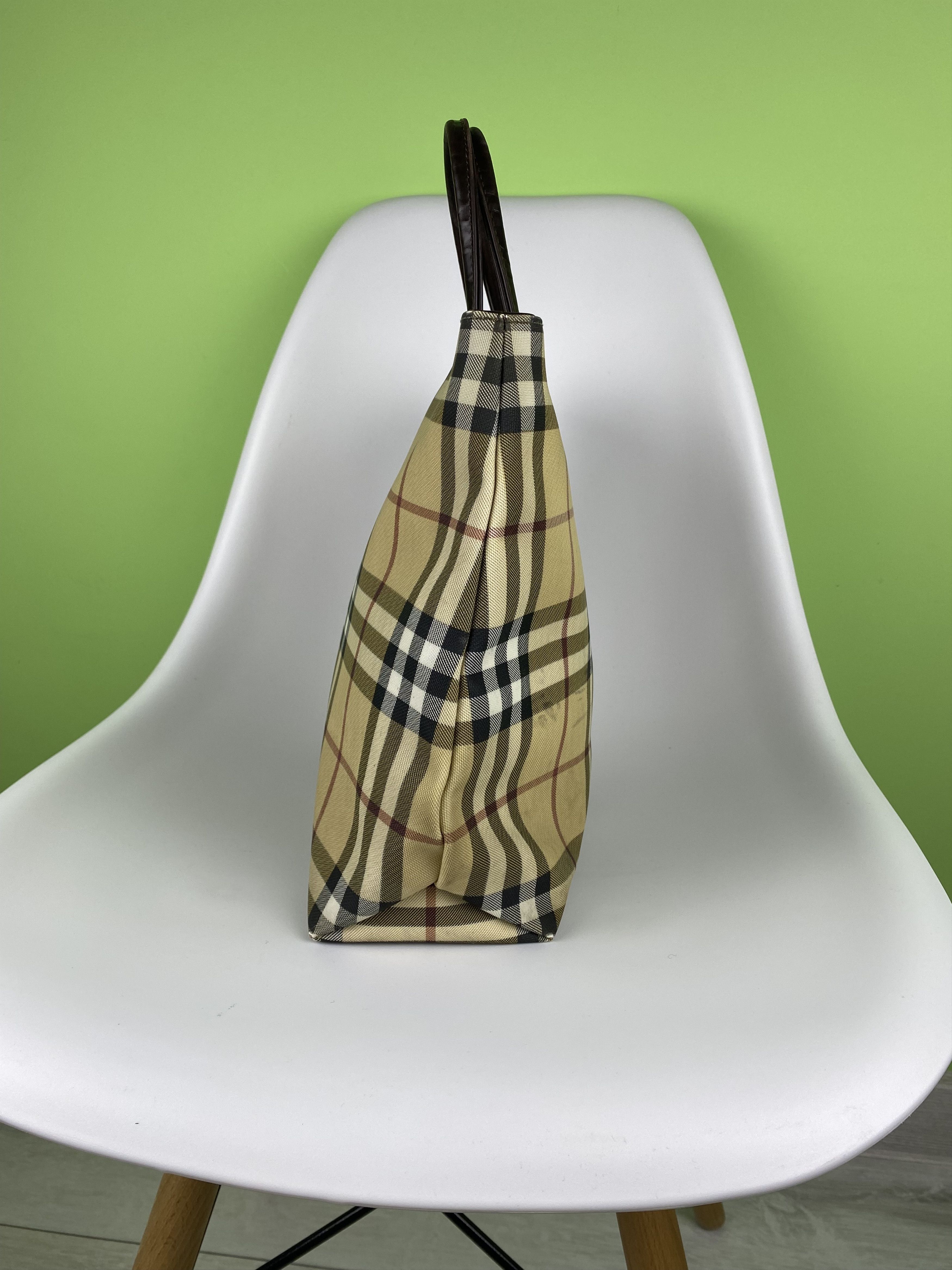 Burberry Burberry London Beige Nova Check Coated Canvas Tote Bag Size ONE SIZE - 4 Thumbnail