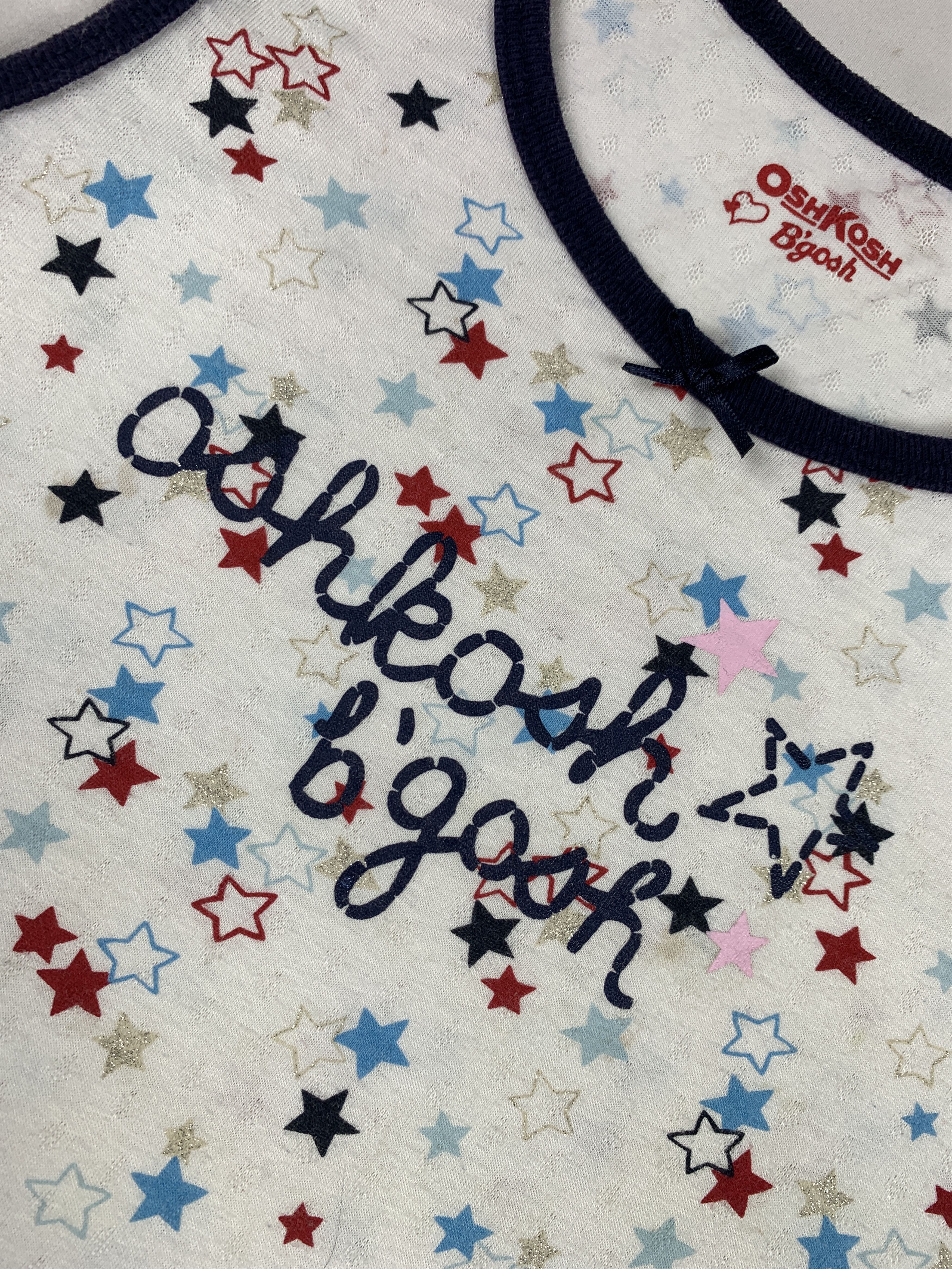 Oshkosh OshKosh B'gosh White Stars Ringer Baby Tee (XS) Size XS / US 0-2 / IT 36-38 - 4 Thumbnail