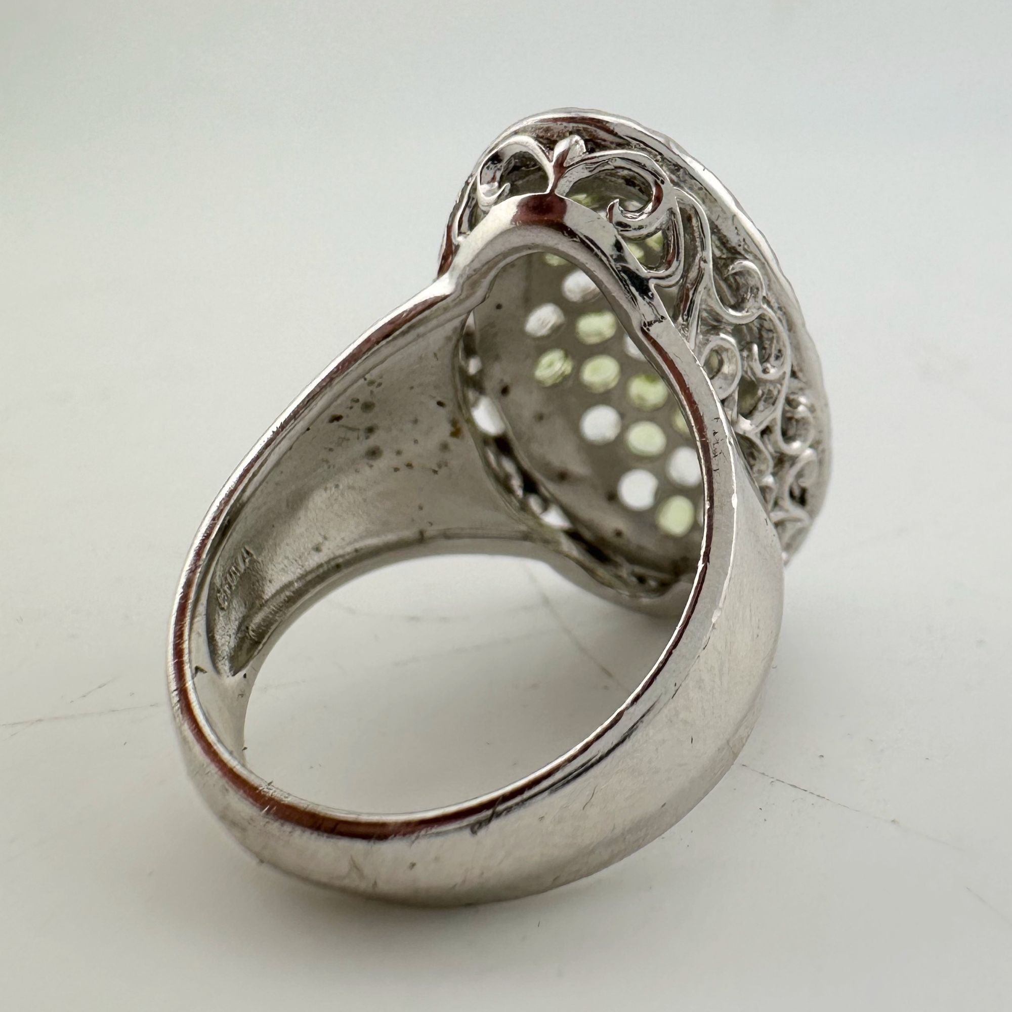 Other 3 Carat Large and Beautiful Peridot Pave' Ring Size 7 Size ONE SIZE - 11 Thumbnail