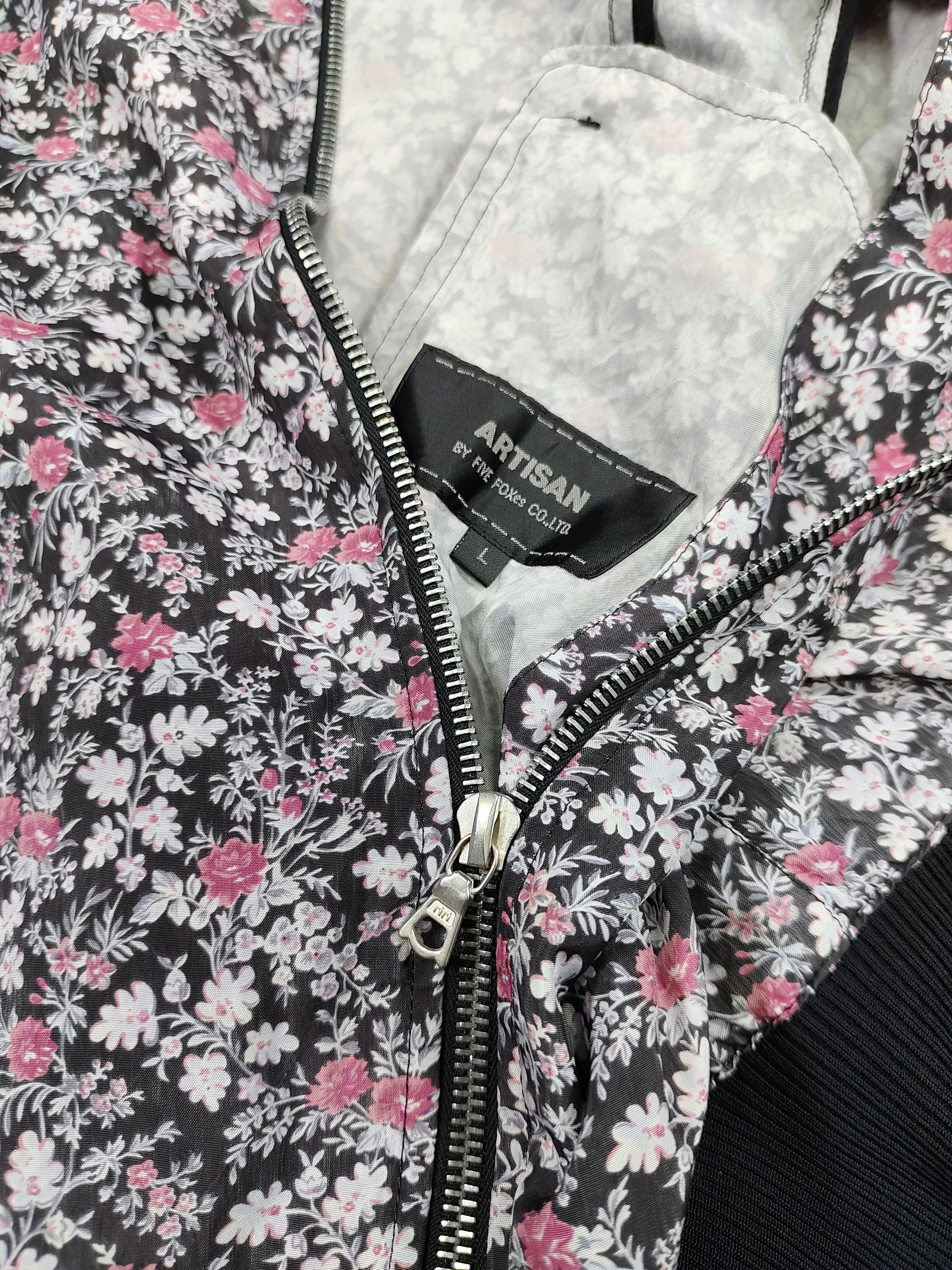 Japanese Brand 🇯🇵 Artisan 🇯🇵 by Five Fox Florals Graphic Cupra Jacket Size L / US 10 / IT 46 - 7 Thumbnail