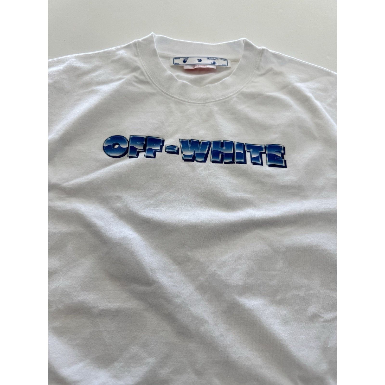 Off-White Off-White Blue Metal Arrow Over Slim Tee White / Light Blue Size US XS / EU 42 / 0 - 3 Thumbnail