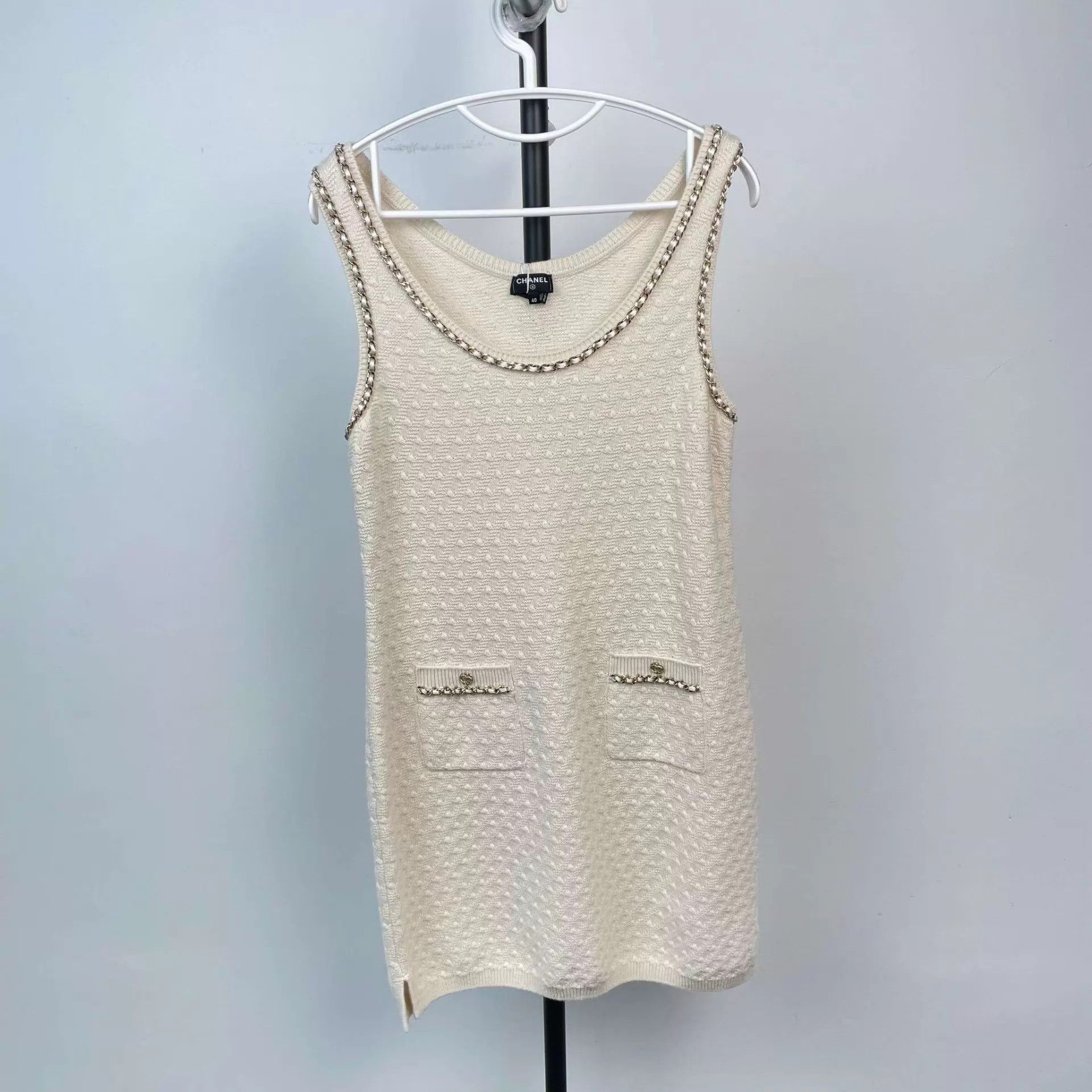Chanel CHANEL 23B Leather Chain Dress 95 New 40 Size M / US 6-8 / IT 42-44 - 1 Thumbnail