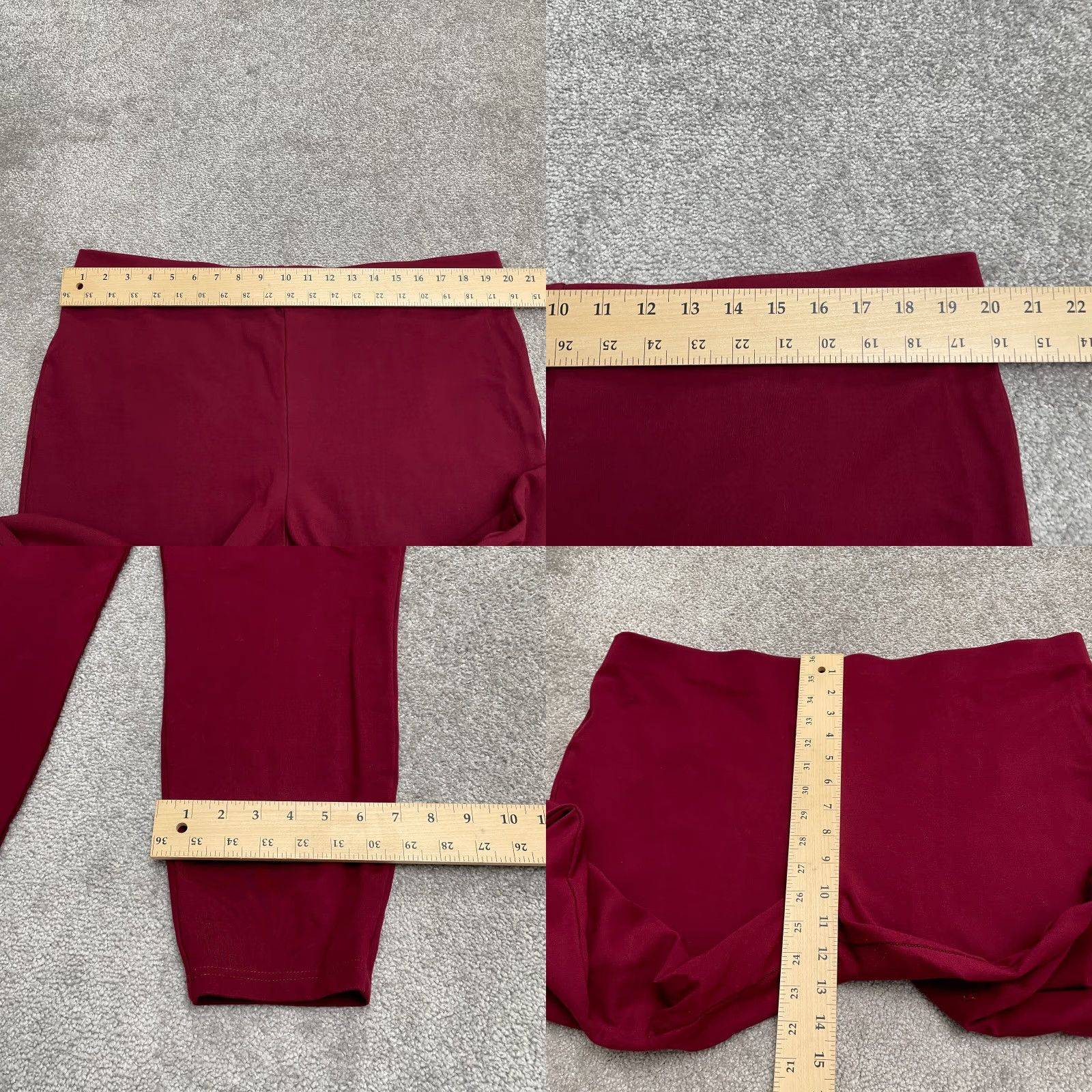 Forever 21 FOREVER 21 Cropped Pants Womens 3X Red Pull-On Tapered Cotton Knit Inseam 23.5 in Waist 40 in Casual Workwear Size 40" / US 18 - 8 Thumbnail