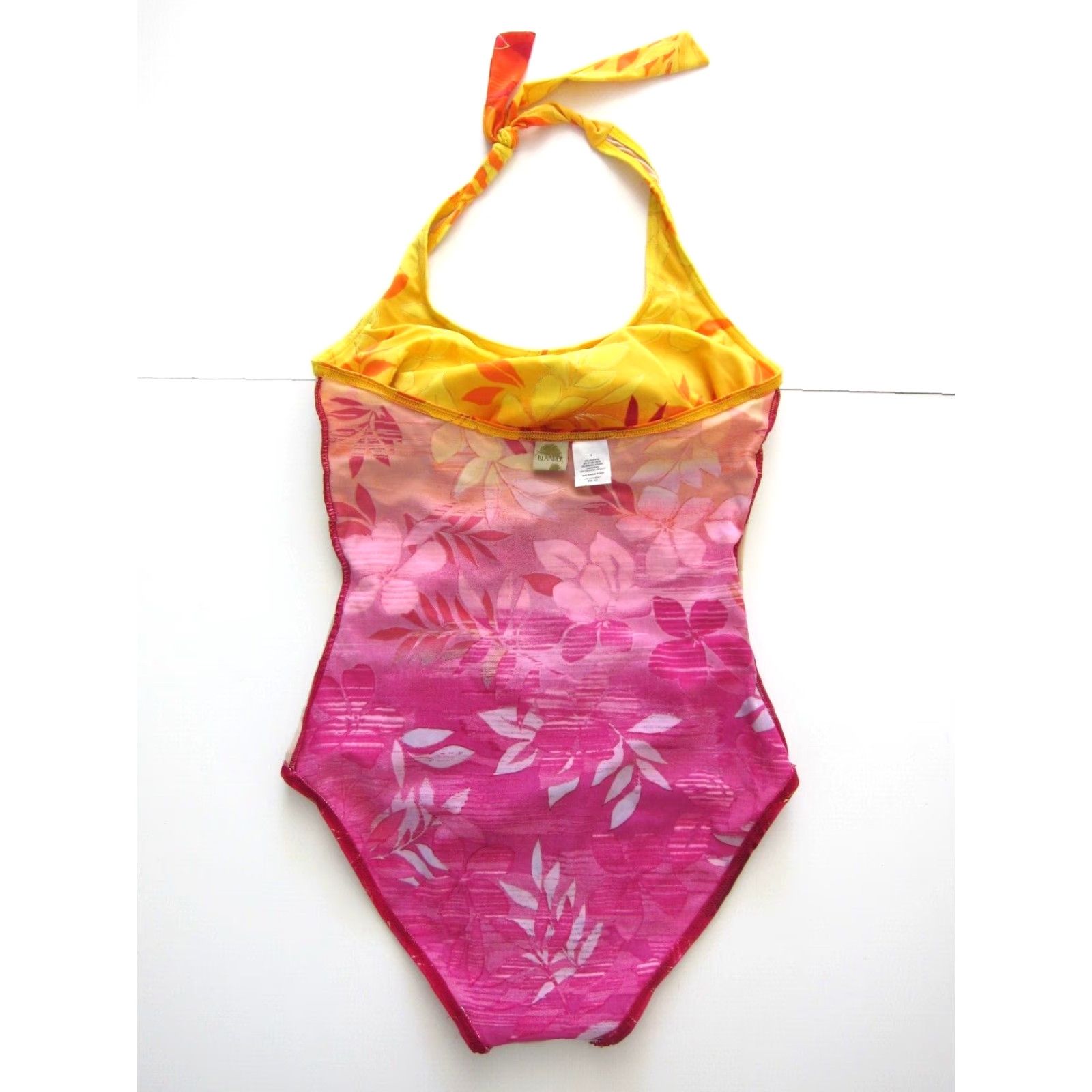 Vintage Islander Hawaiian Floral Halter Built in Padded One Piece Swimsuit 8 Islander Yellow Pink Hawaiian Floral Halter Built in Padded One Piece Swimsuit 8 Size ONE SIZE - 4 Thumbnail