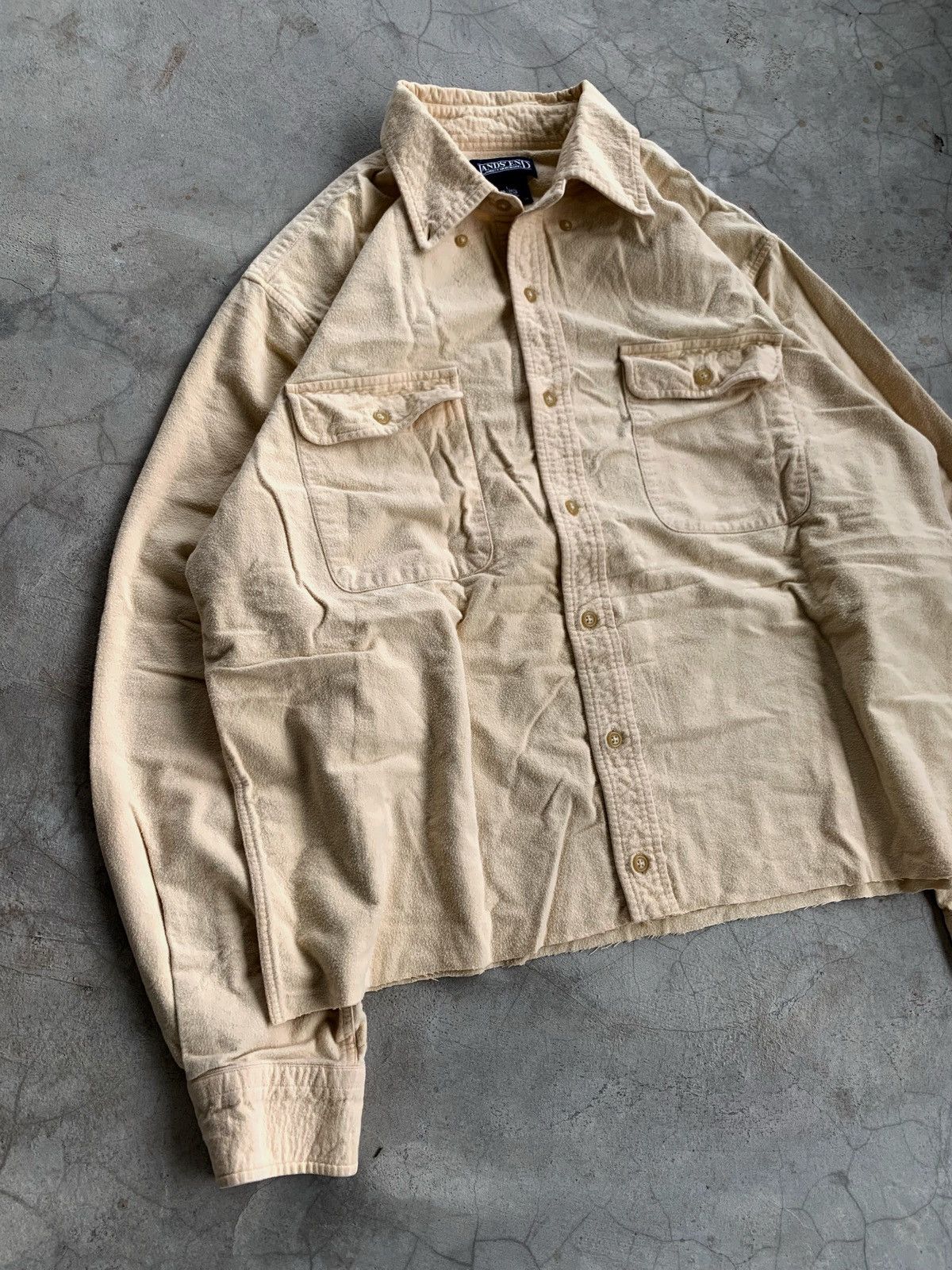 Vintage Cropped button up shirt double pocket lands’end boxy Size US L / EU 52-54 / 3 - 4 Thumbnail