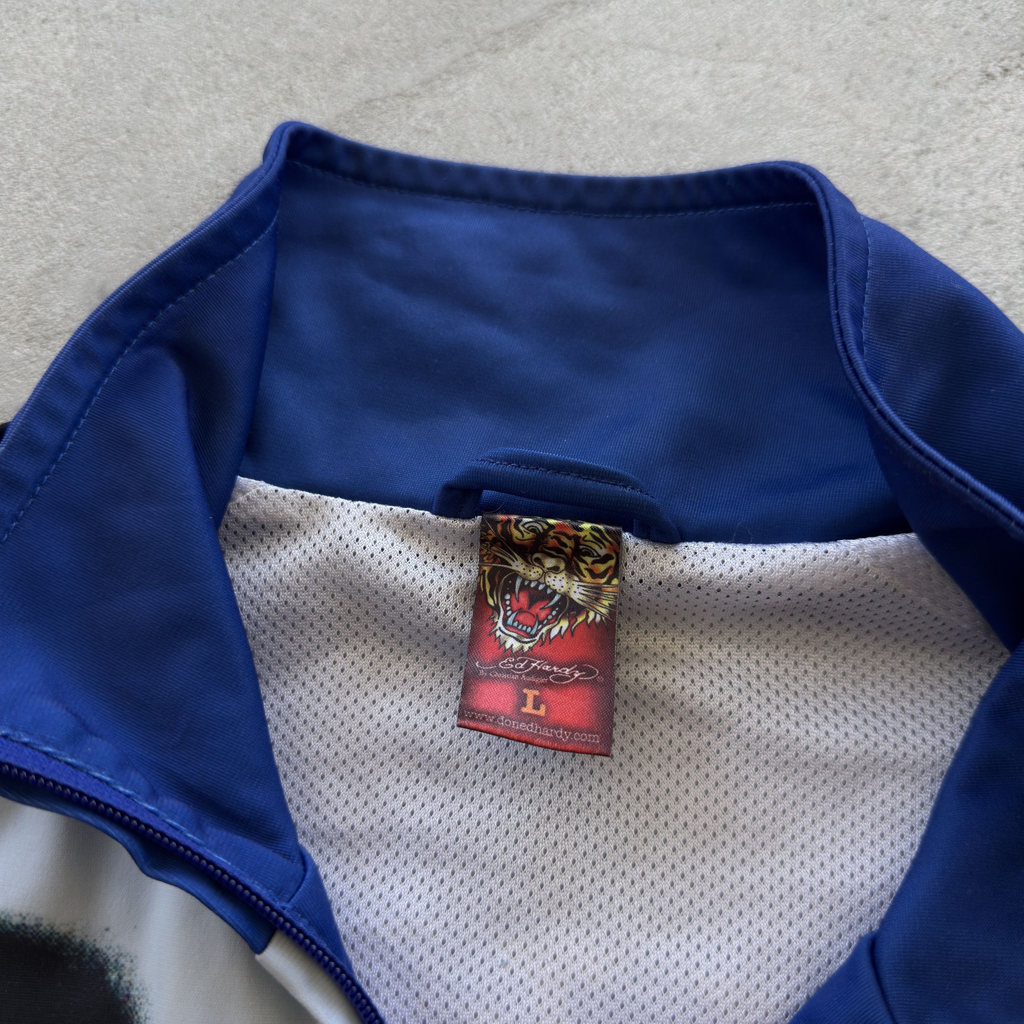Ed Hardy Ed Hardy Blue Dragon Kanji Graphic Zip Up Track Jacket L Size US L / EU 52-54 / 3 - 11 Thumbnail