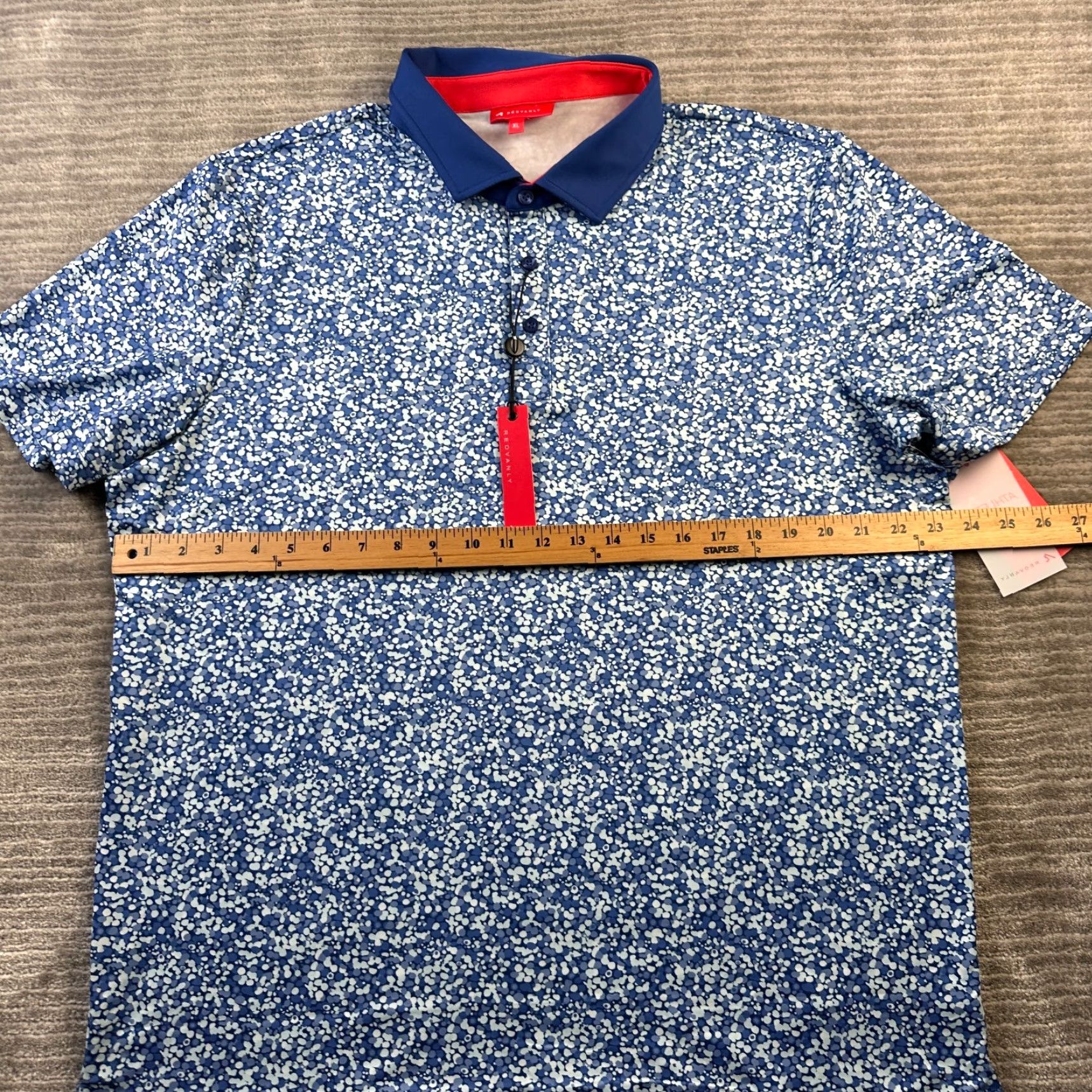 Vintage Redvanly Polo Shirt Mens XL Blue Golf Performance All Over Print Stretch Shirt Size US XL / EU 56 / 4 - 5 Thumbnail