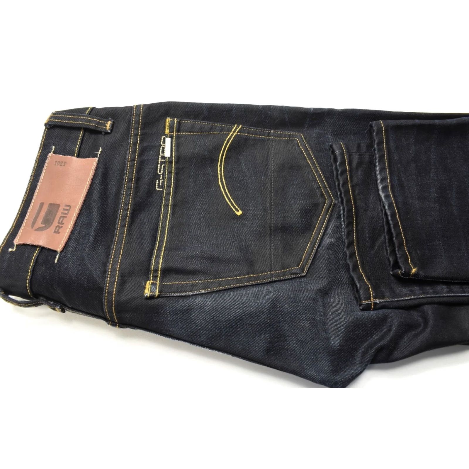 G-Star G-STAR 3301 Low Tapered Jeans W30/L32 Faded Whiskers Button Fly Men's Size US 30 / EU 46 - 5 Thumbnail