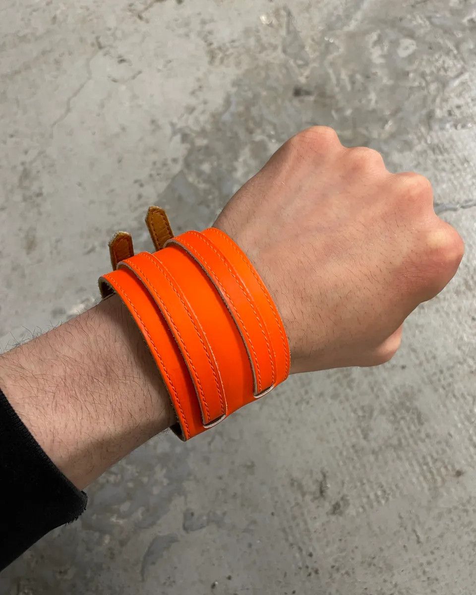 Maison Margiela Maison Margiela Orange Leather Armband Size ONE SIZE - 2 Thumbnail
