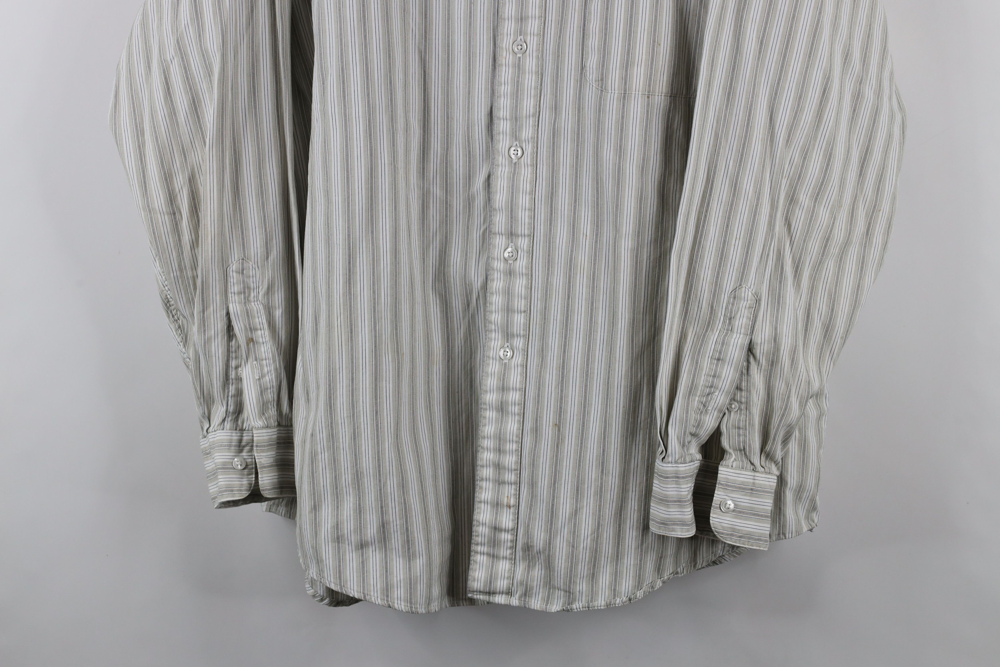 Lands' End × Vintage Vintage 90s Lands End Band Collar Button Shirt Cotton Size US L / EU 52-54 / 3 - 3 Thumbnail